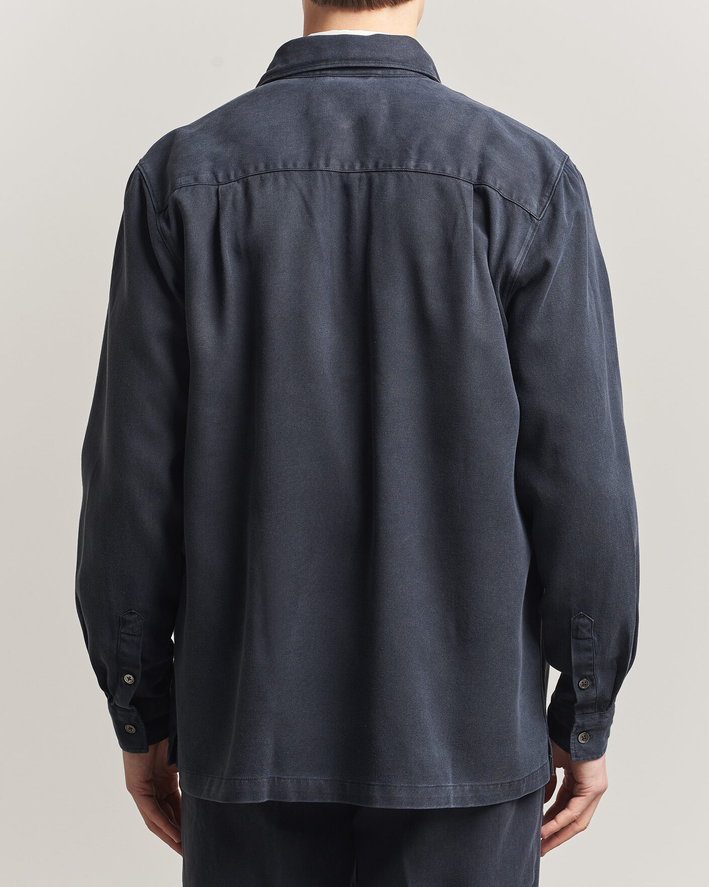Heren | Overhemden | A Day's March | Clean Cut Lyocell Shirt Navy