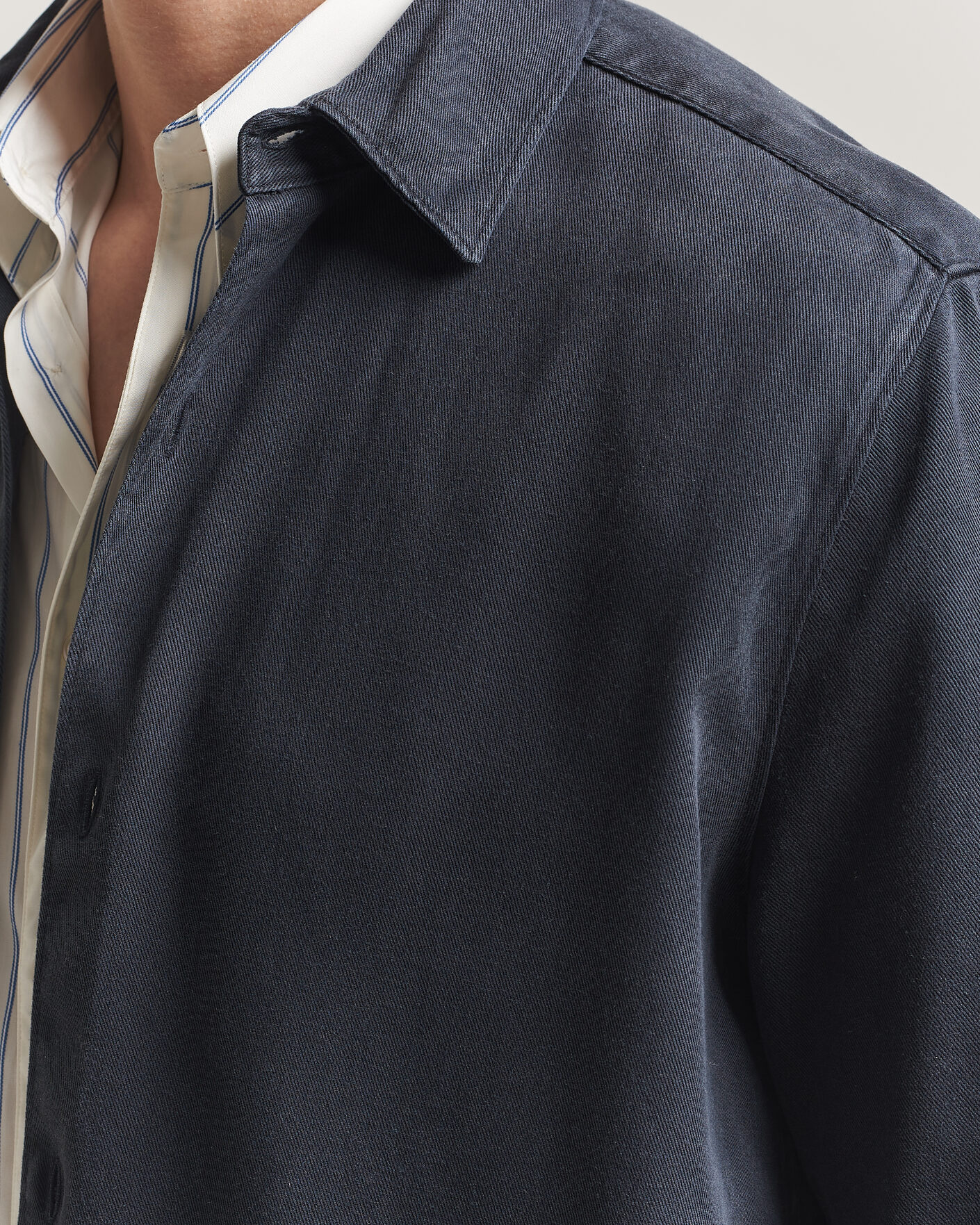 Heren | Overhemden | A Day's March | Clean Cut Lyocell Shirt Navy