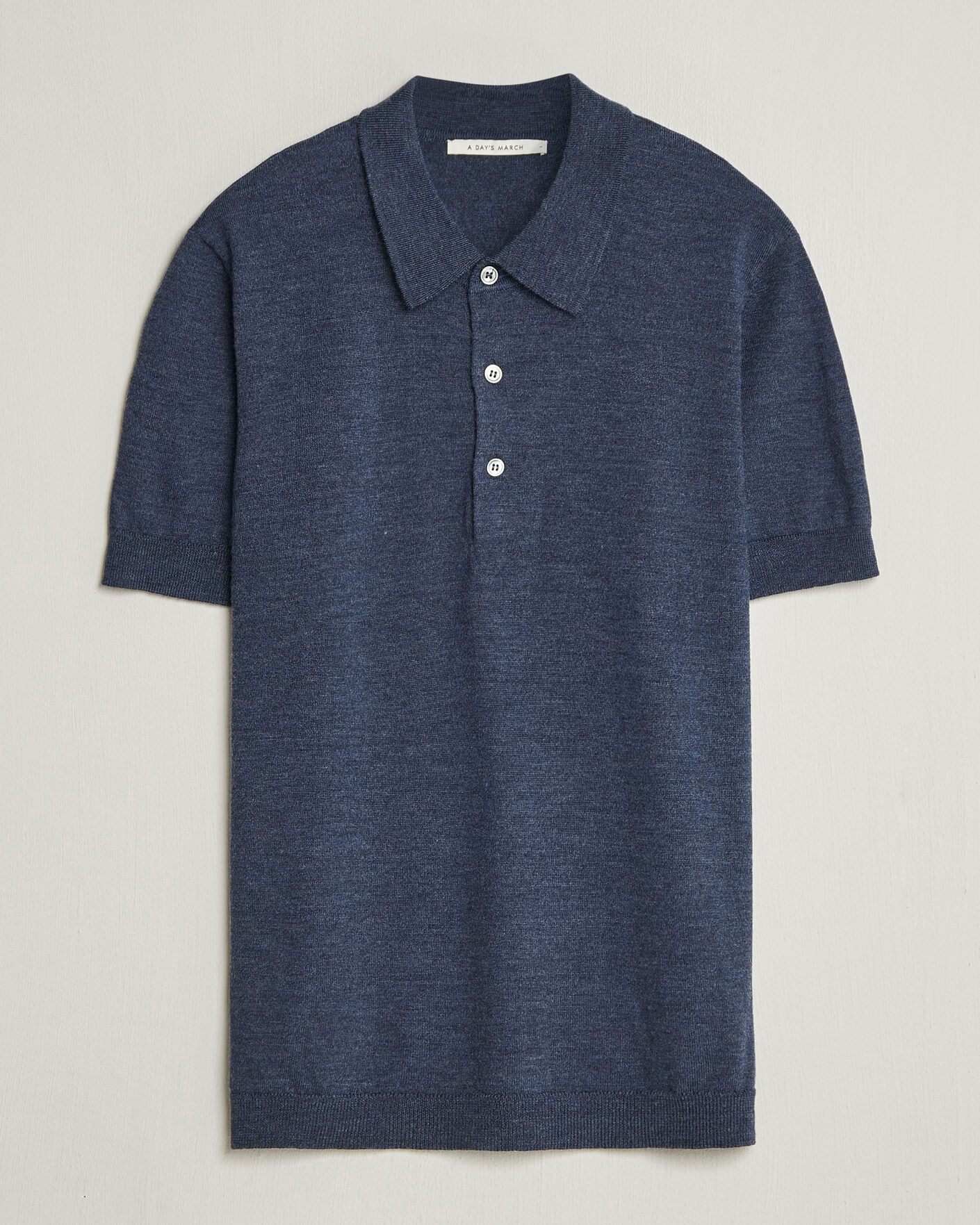 Heren | Polo's | A Day's March | Rosehall Knitted Polo Storm Blue