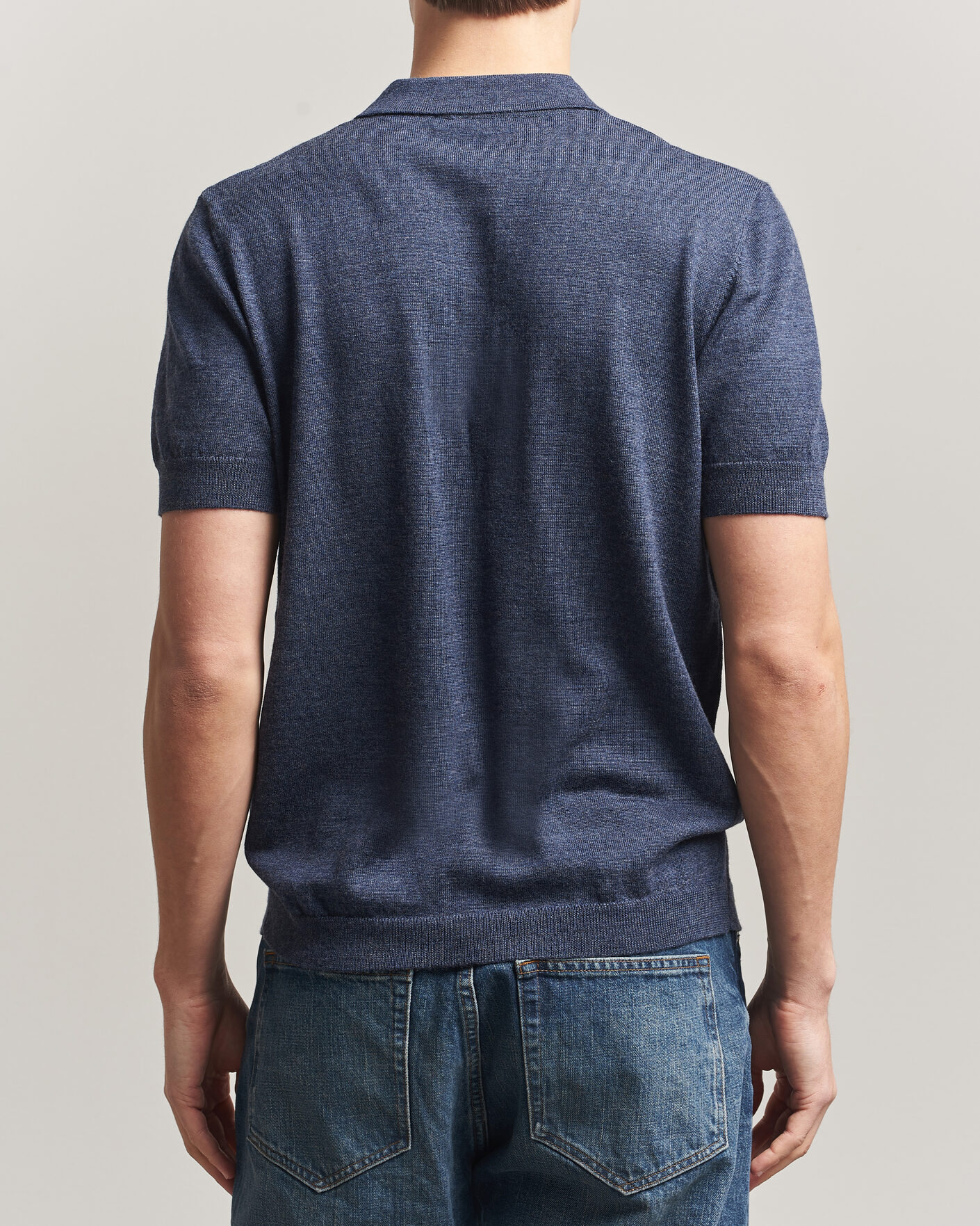 Heren | Polo's | A Day's March | Rosehall Knitted Polo Storm Blue