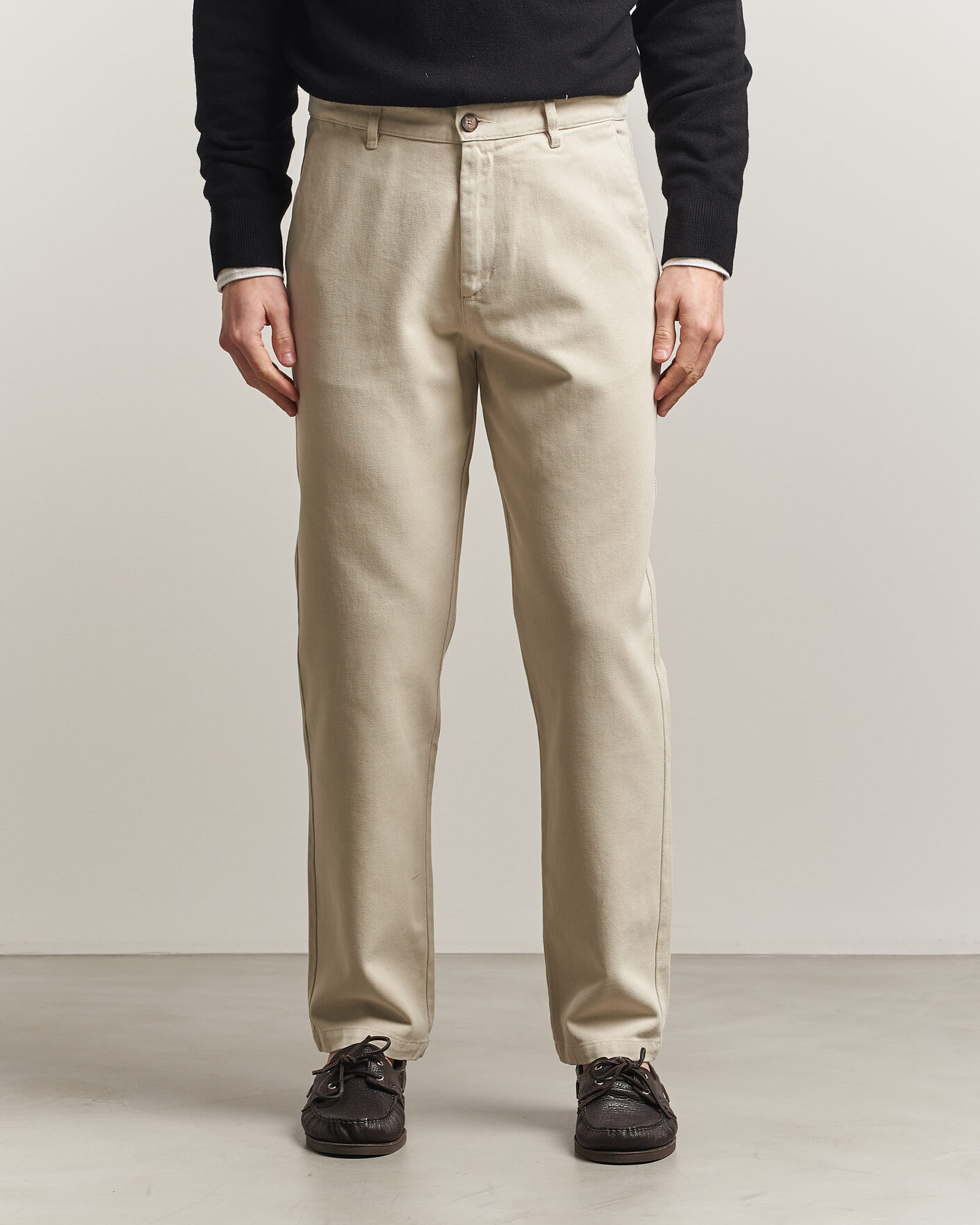 Heren | Broeken | A Day's March | Miller Cotton Lyocell Trousers Light Khaki