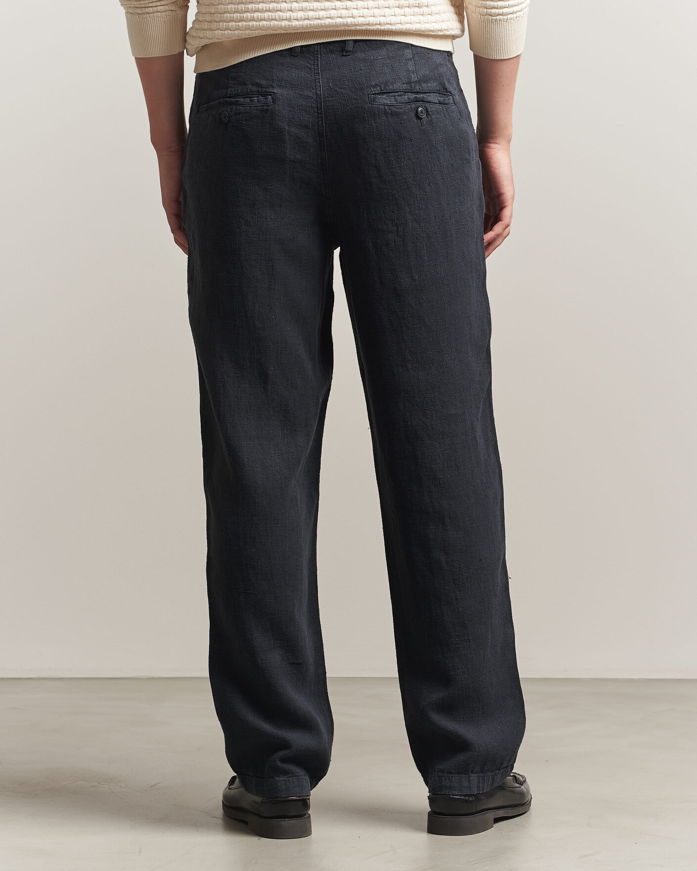 Heren | Broeken | A Day's March | Redwood Linen Trousers Black
