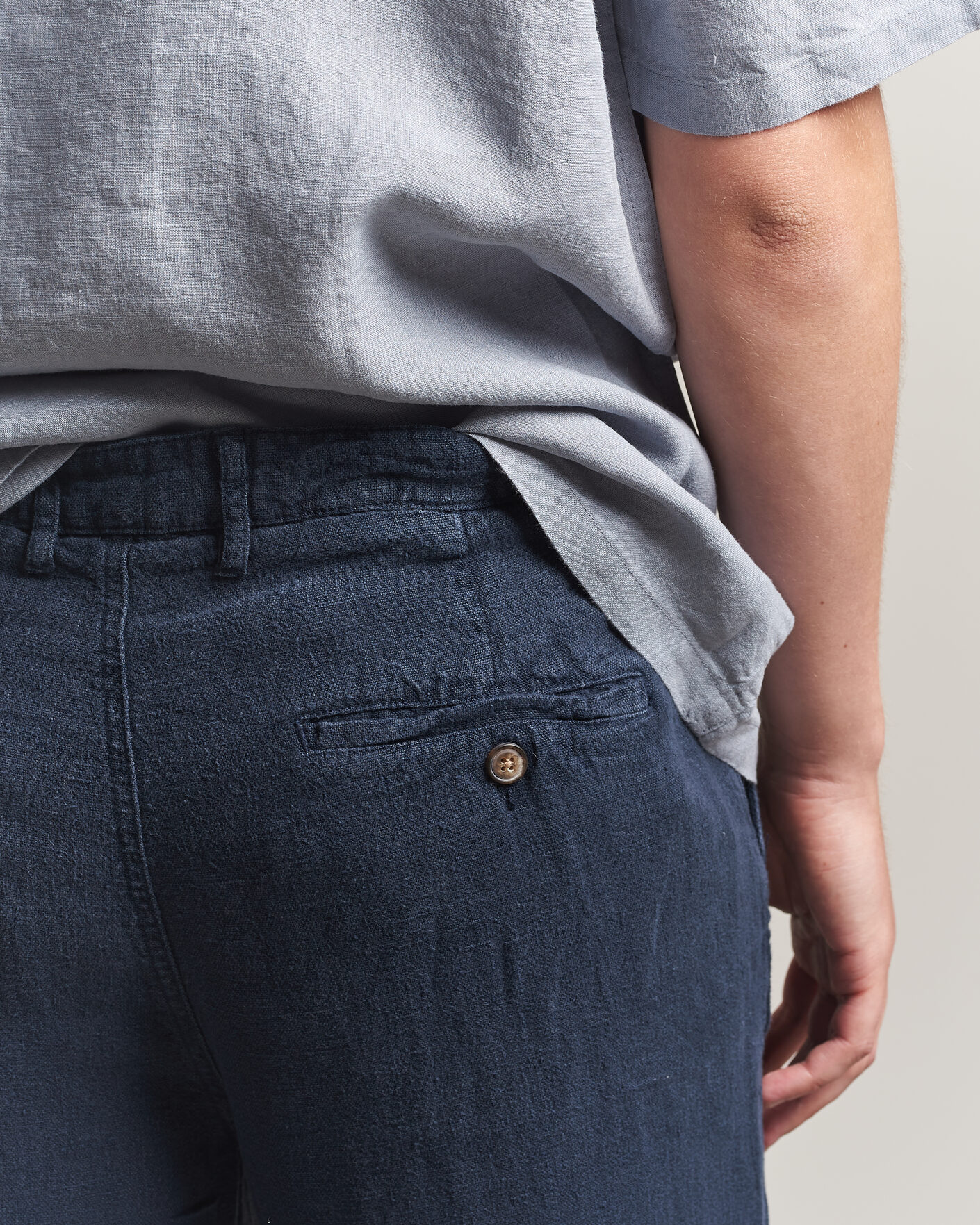 Heren | Broeken | A Day's March | Redwood Linen Trousers Navy