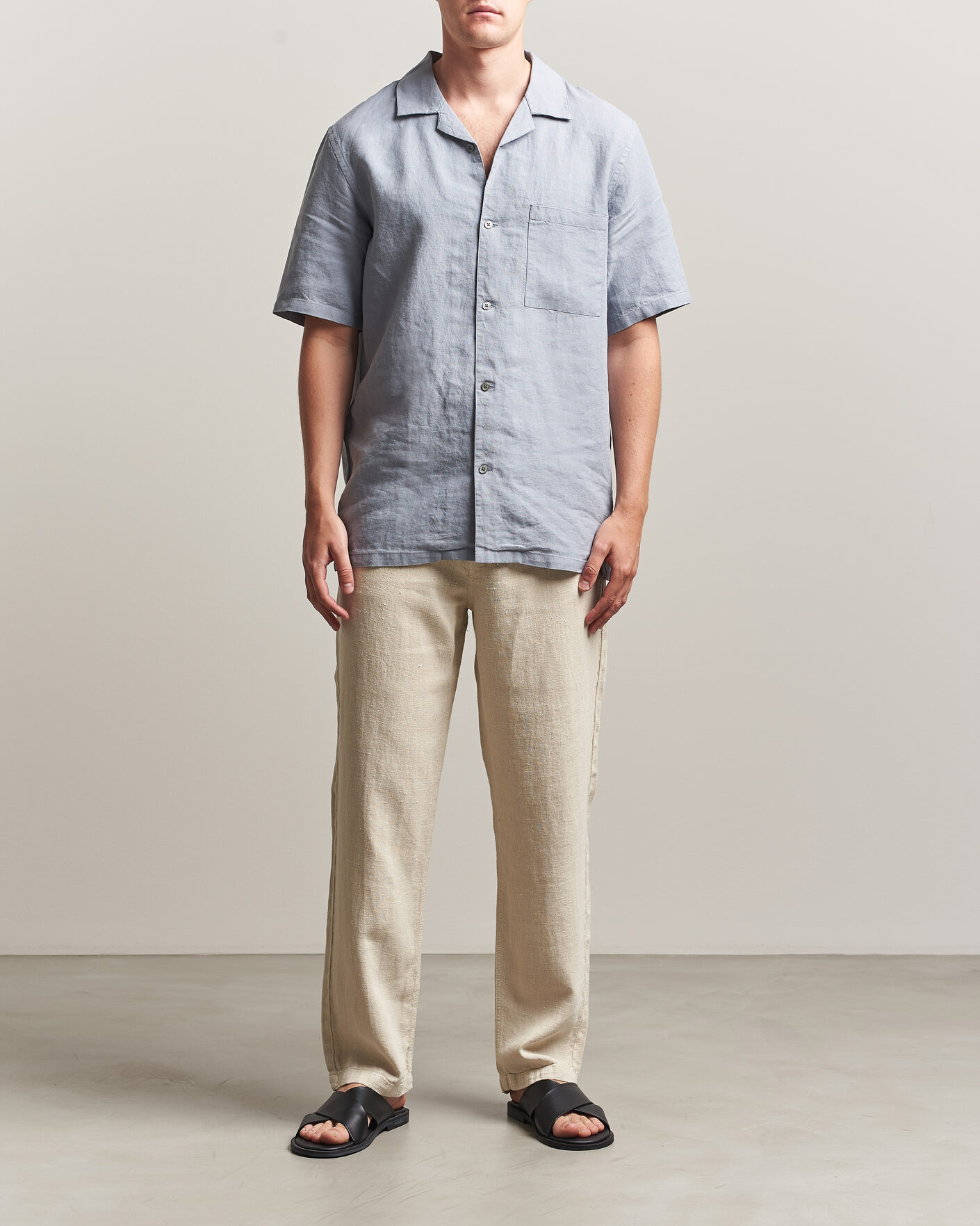 Heren | Broeken | A Day's March | Redwood Linen Trousers Oyster