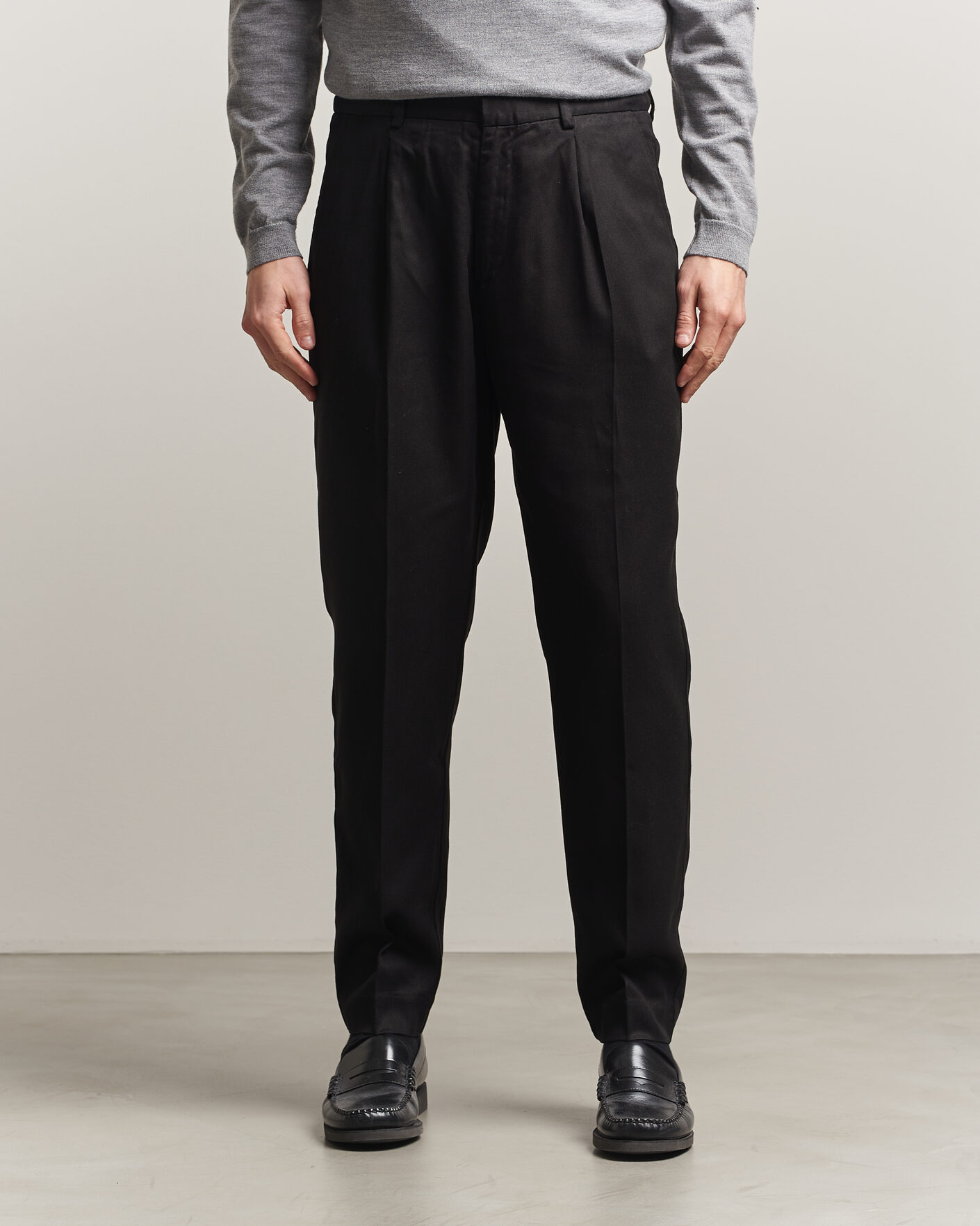 Heren | Broeken | A Day's March | Smart Lyocell Trousers Black