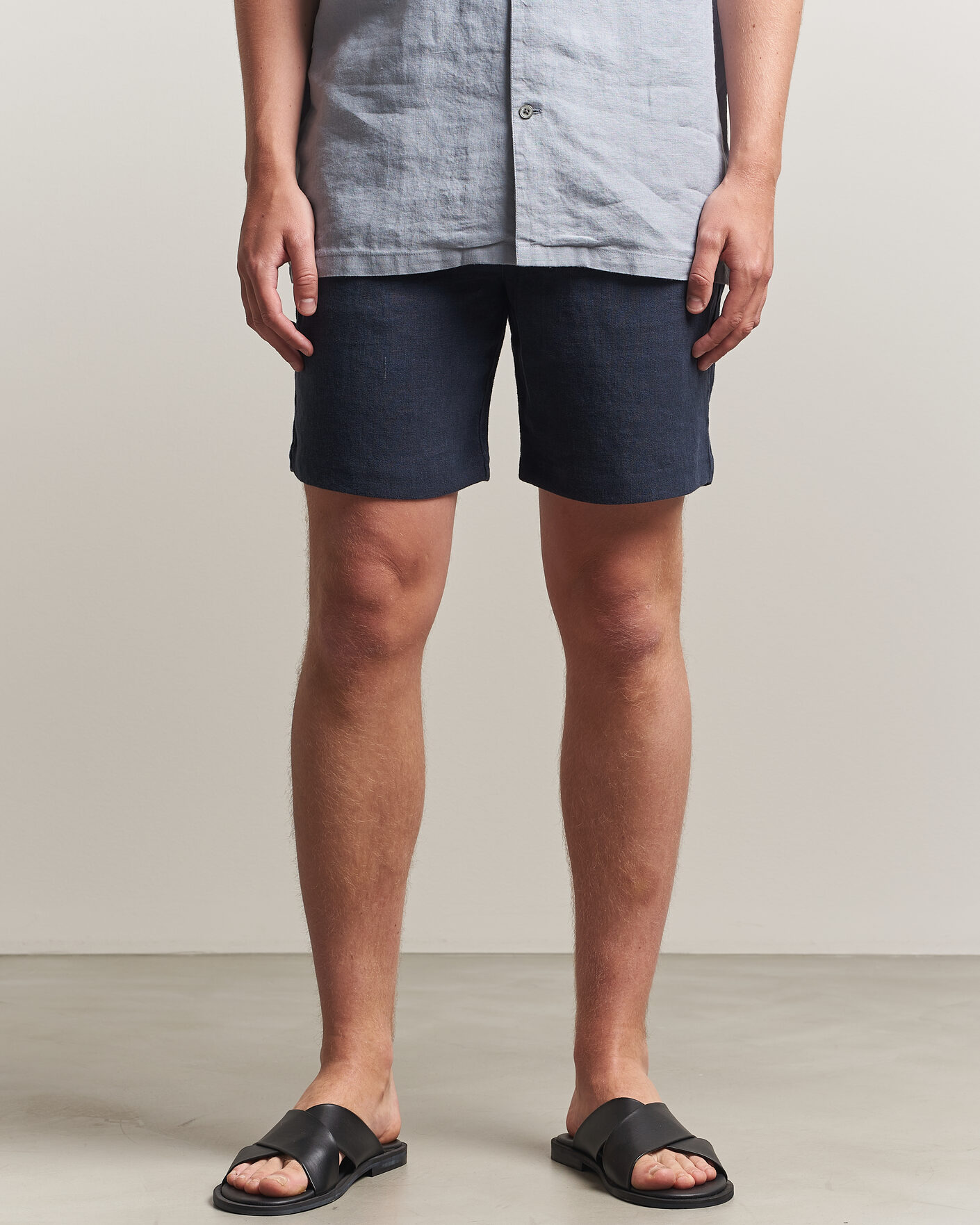 Heren | Korte broek | A Day's March | Luny Linen Shorts Navy