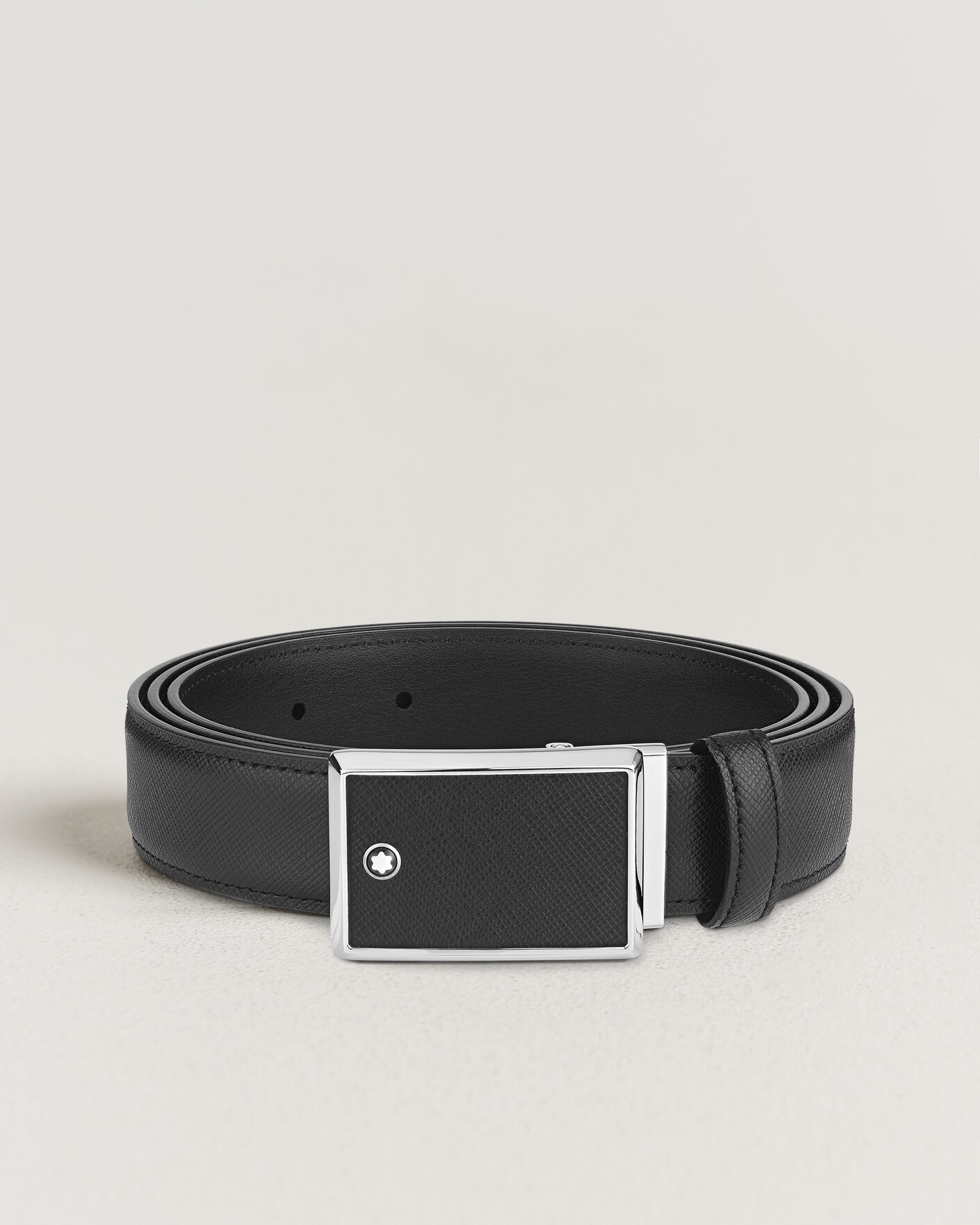 Heren | Riemen | Montblanc | Marquetry Plate 30mm Leather Belt Black