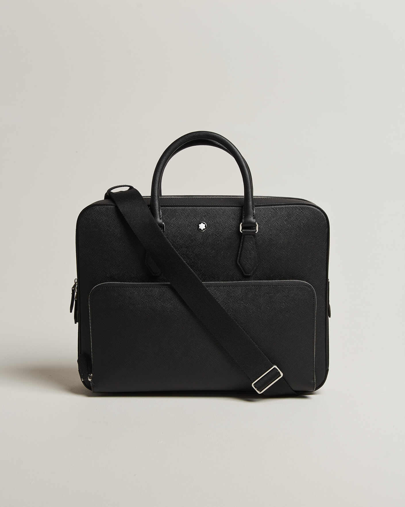 Heren | Tassen | Montblanc | Medium Sartorial Leather Briefcase with Pocket Black