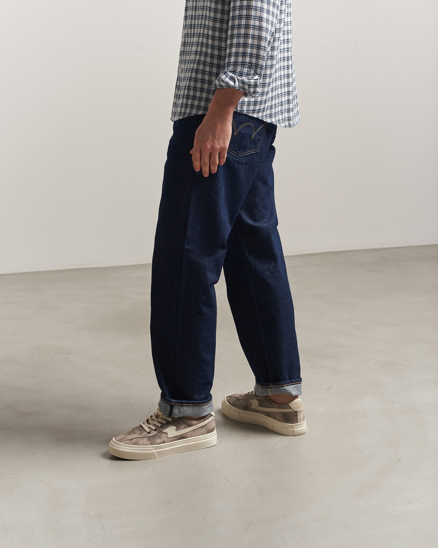 Heren | Sneakers | Stepney Workers Club | Dellow S-Strike Sunfade Canvas Sneaker Earth Grey