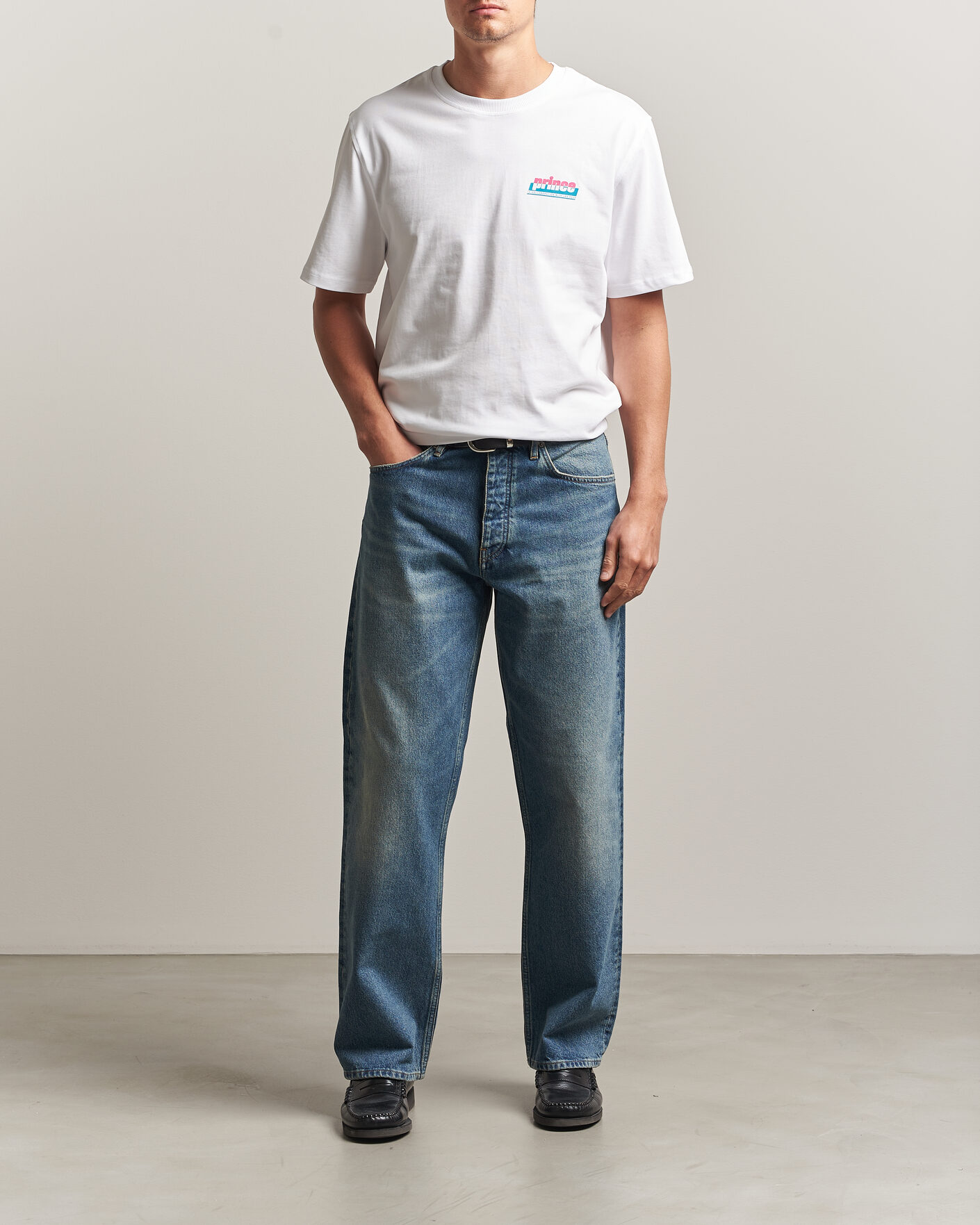 Heren | T-shirts | LES DEUX | Prince P T-Shirt White