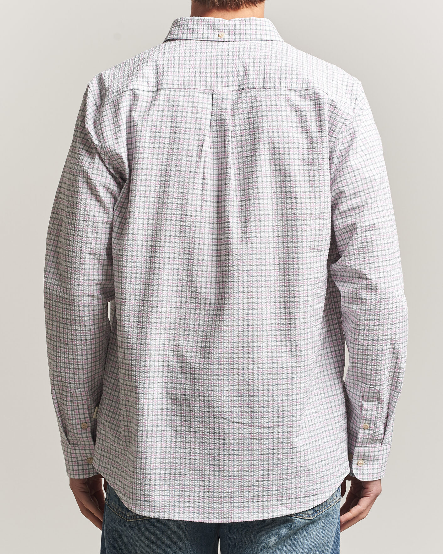 Heren | Overhemden | LES DEUX | Prince Seersucker Check Shirt Ivory