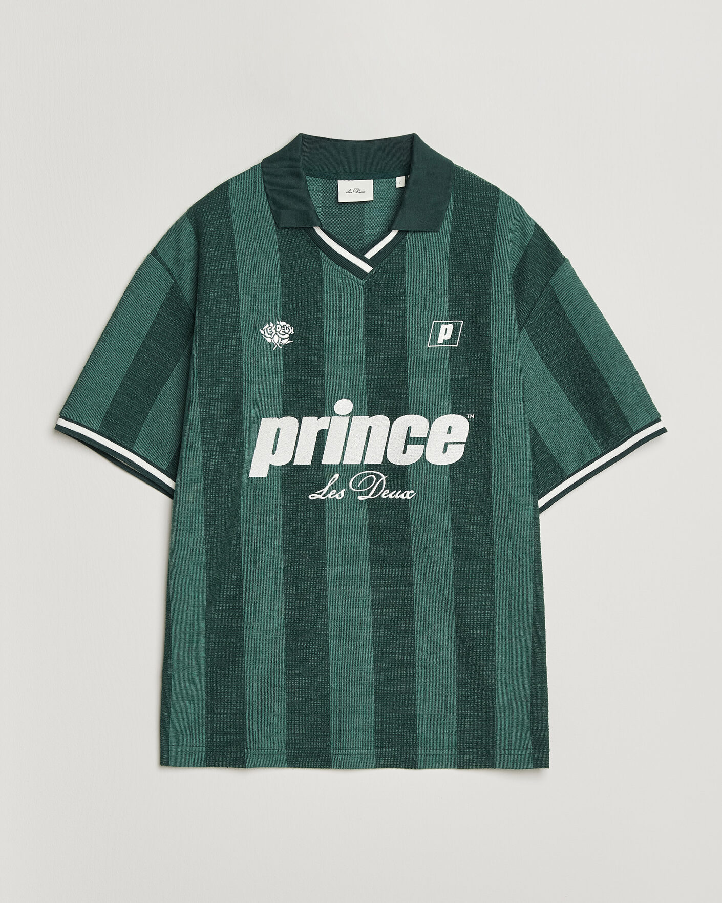 Heren | Polo's | LES DEUX | Prince Stripe Jaquard Polo Pineneedle Green