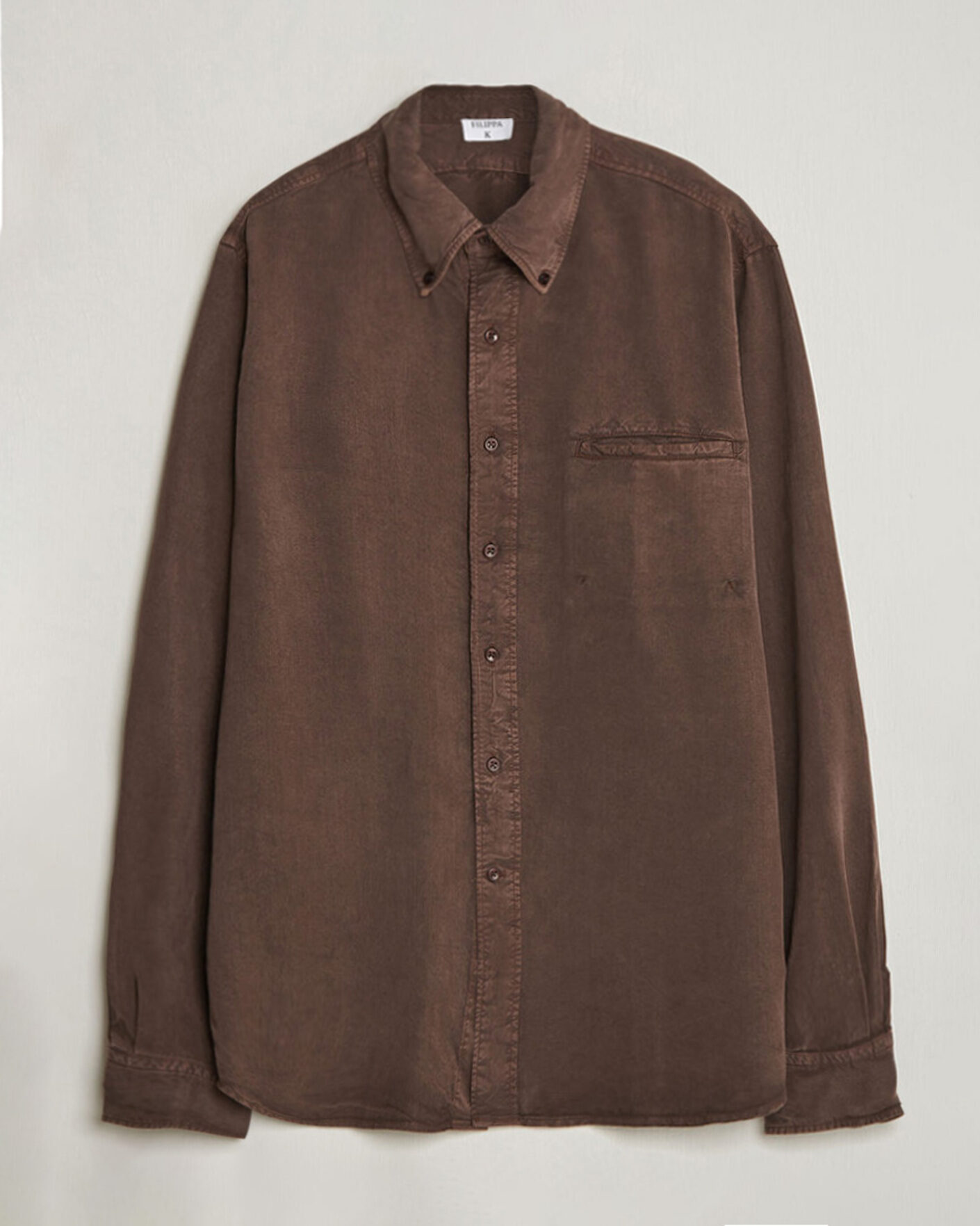 Heren | Overhemden | Filippa K | Zack Lyocell Shirt Dark Chocolate