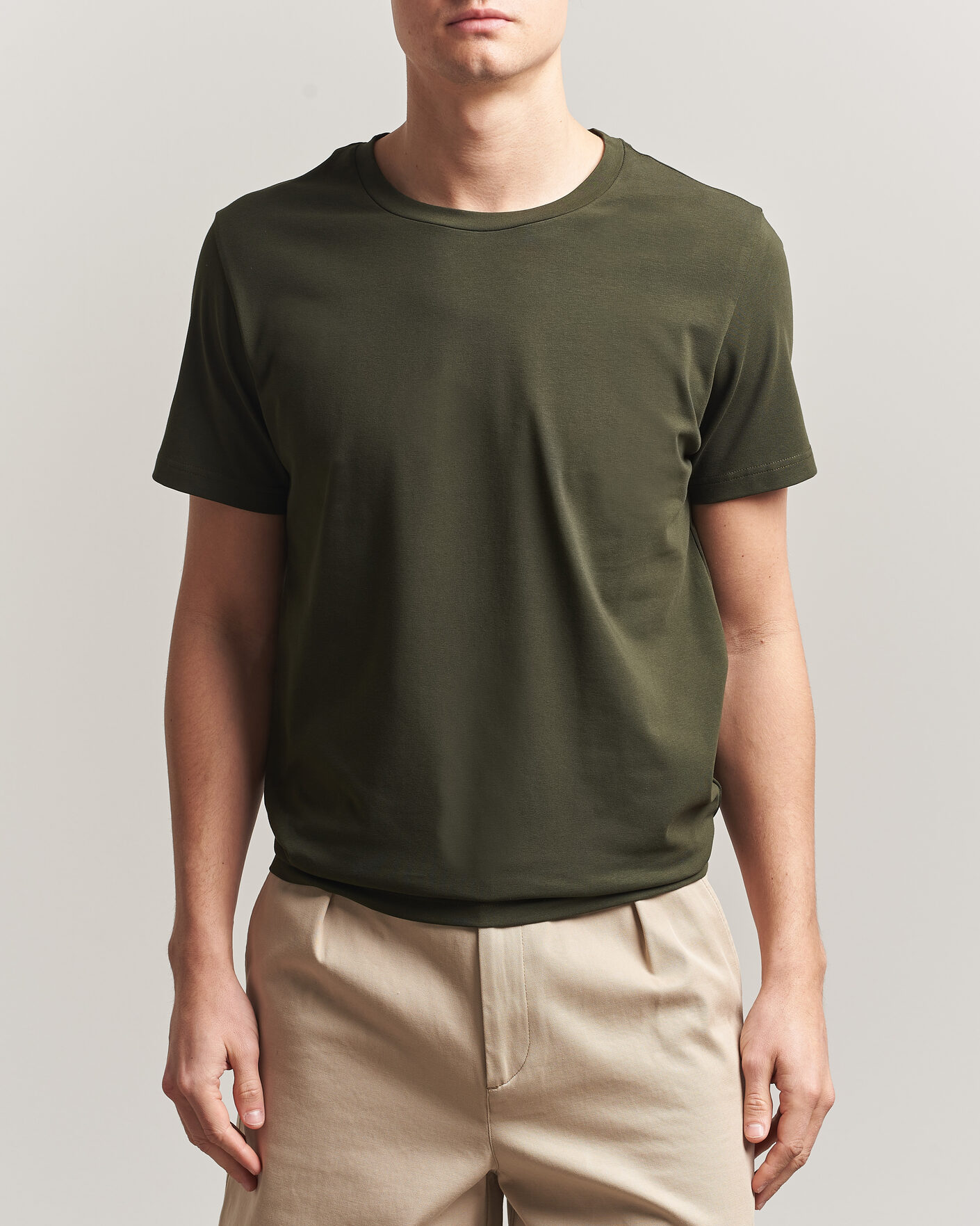 Heren | T-shirts | Filippa K | Soft Lycra T-Shirt Midnight Olive
