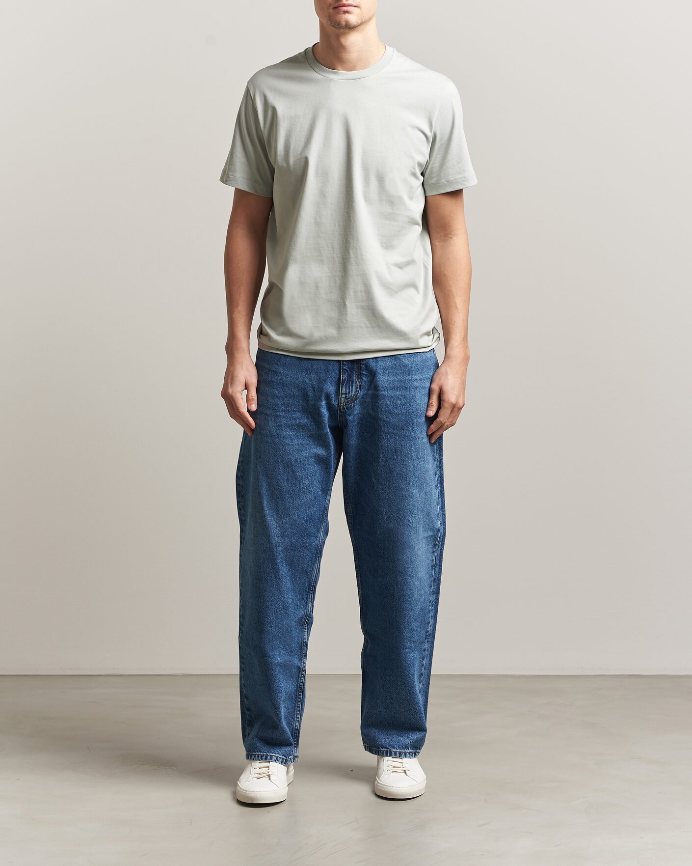 Heren | T-shirts | Filippa K | Filip Crew Neck T-Shirt Silver Grey