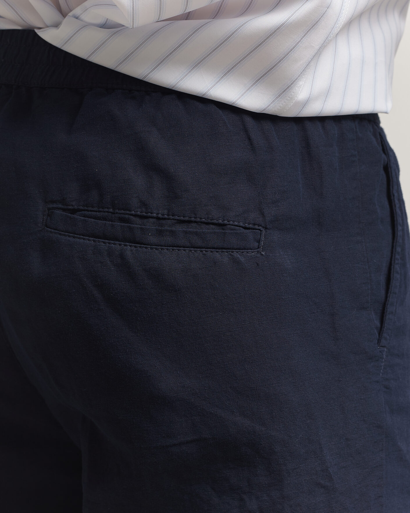 Heren | Korte broek | Filippa K | Theo Relaxed Linen/Cotton Drawstring Shorts Navy