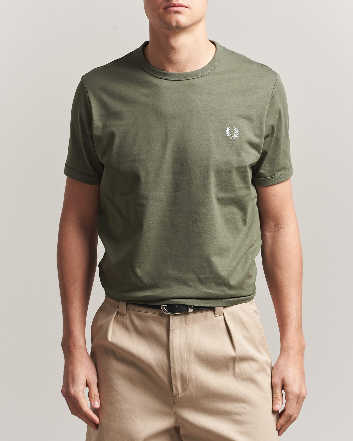 Heren | T-shirts | Fred Perry | Ringer T-Shirt Laurel Wreath Green
