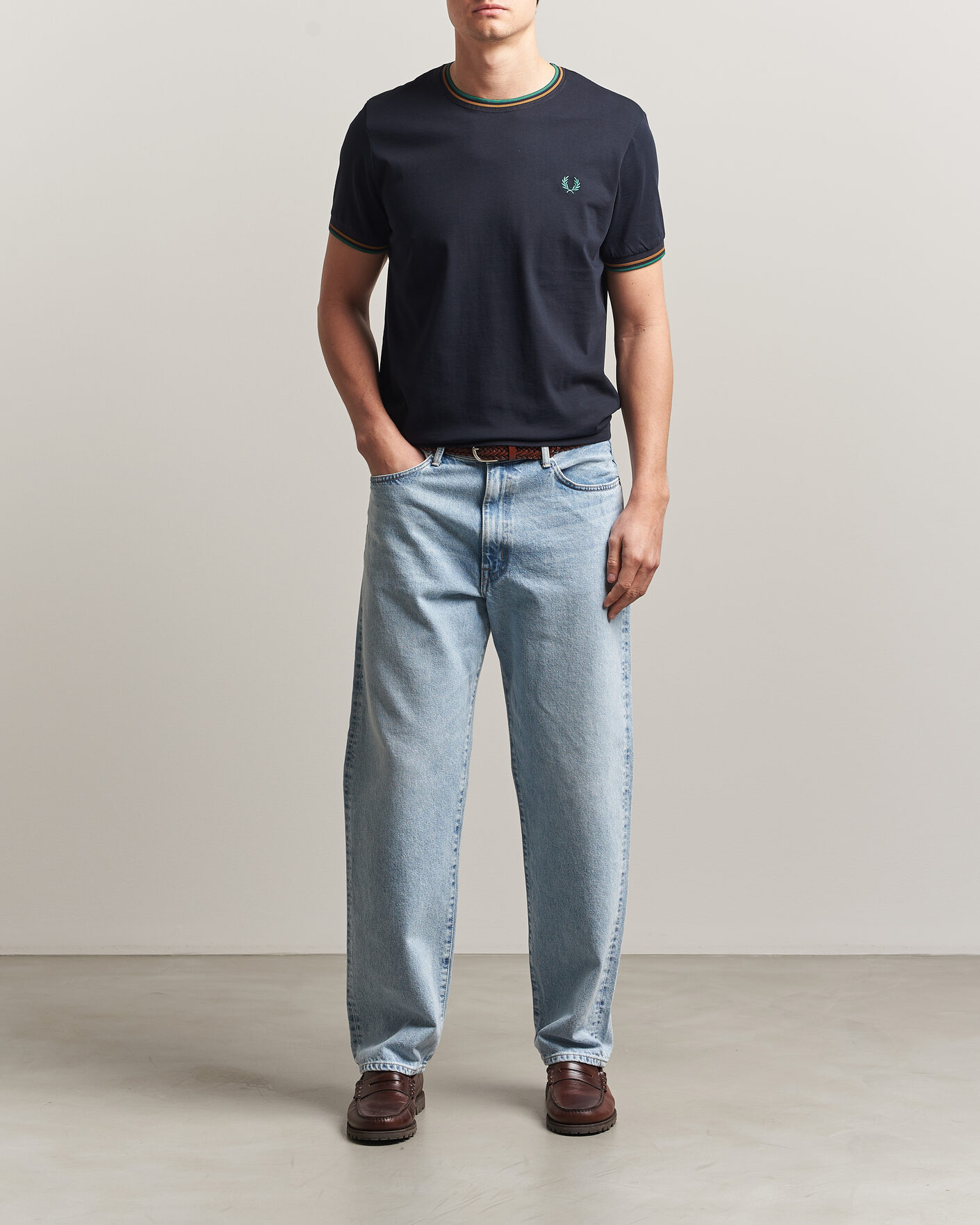 Heren | T-shirts | Fred Perry | Twin Tipped T-Shirt Navy