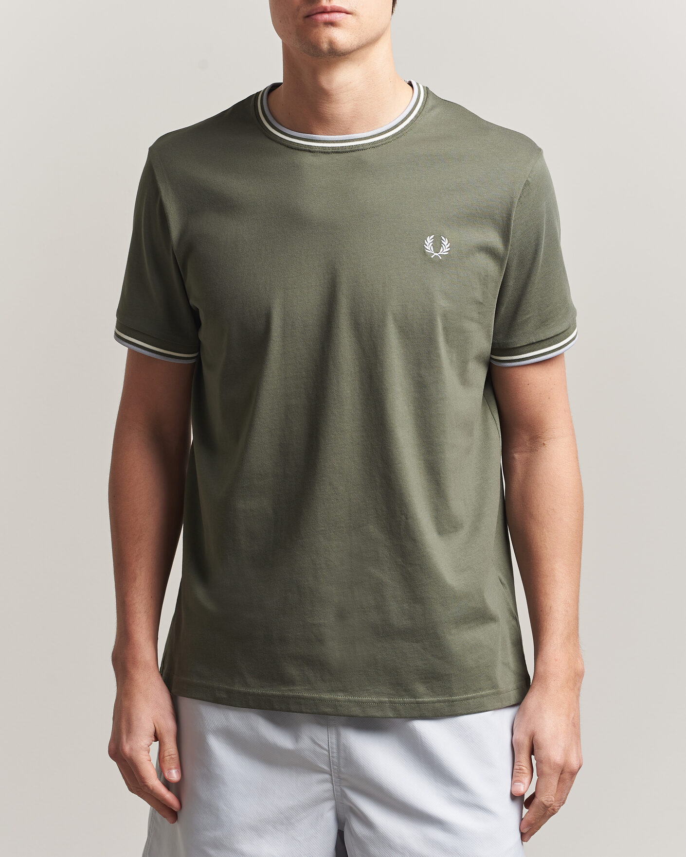 Heren | T-shirts | Fred Perry | Twin Tipped T-Shirt Laurel Wreath Green