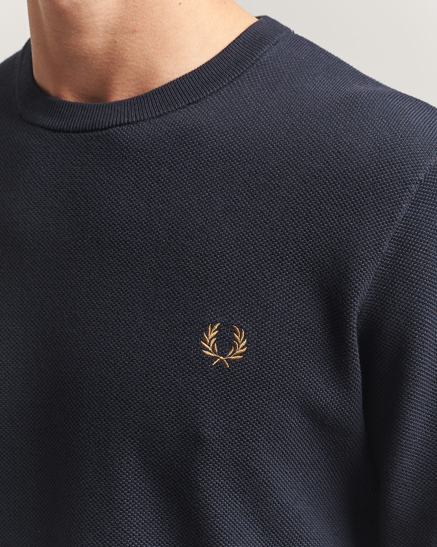 Heren | Truien | Fred Perry | Piqué Stitched Sweater Navy