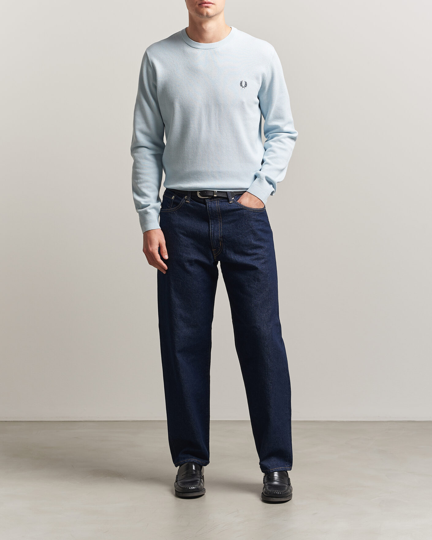 Heren | Truien | Fred Perry | Piqué Stitched Sweater Light Ice
