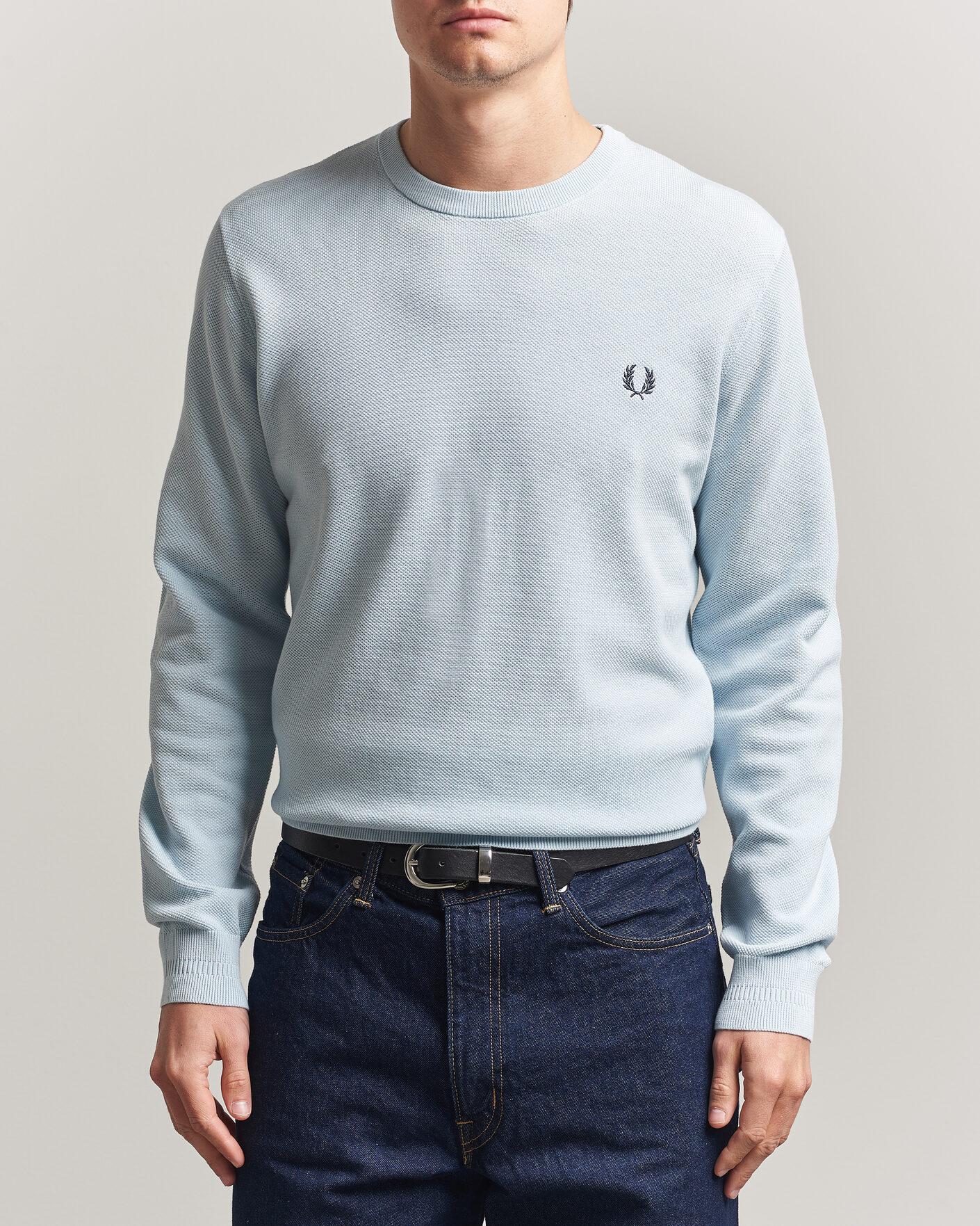Heren | Truien | Fred Perry | Piqué Stitched Sweater Light Ice