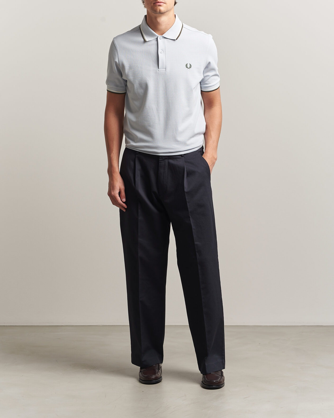 Heren | Polo's | Fred Perry | Twin Tipped Polo Shirt Dusky Blue