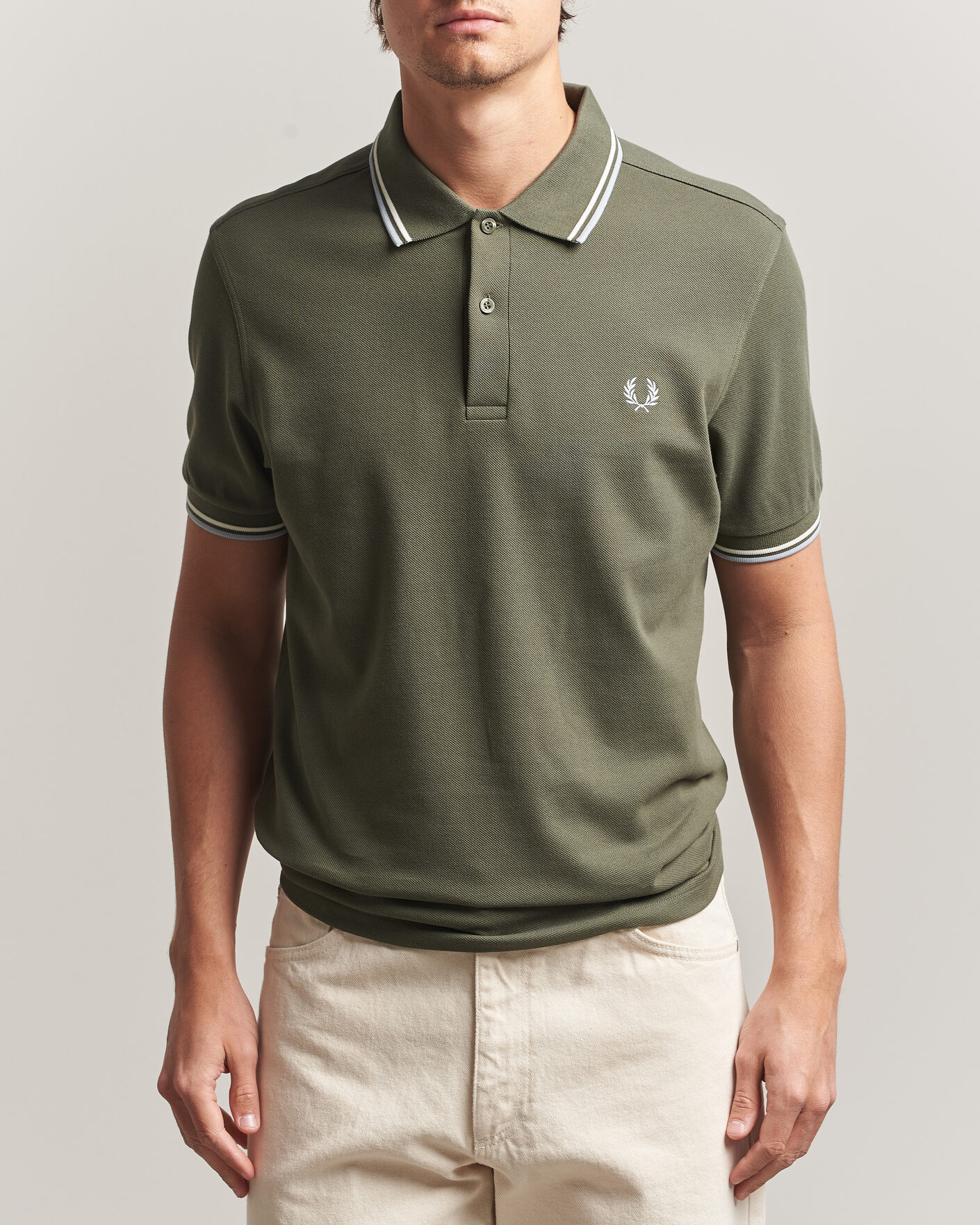 Heren | Polo's | Fred Perry | Twin Tipped Polo Shirt Laurel Wreath Green