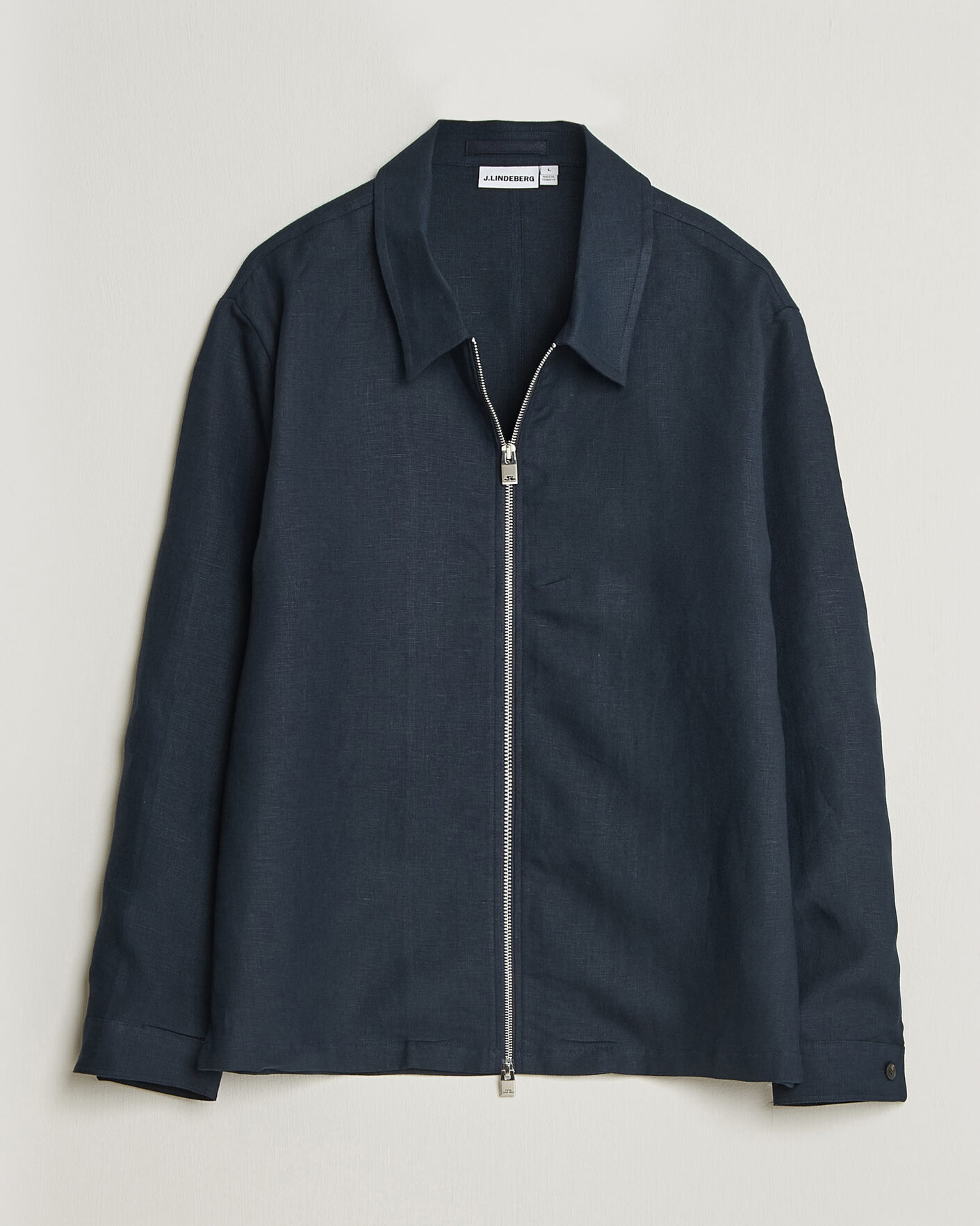 Heren | Overhemden | J.Lindeberg | Julius Drape Linen Overshirt Navy