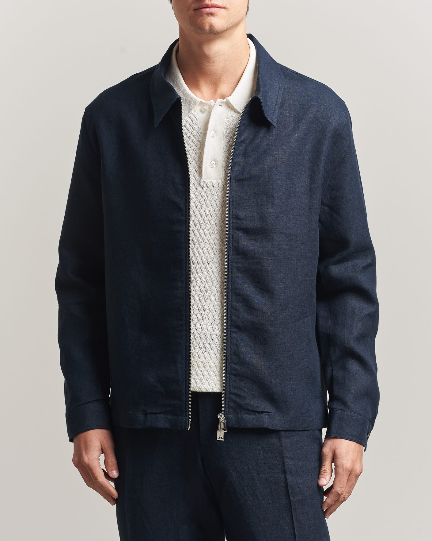 Heren | Overhemden | J.Lindeberg | Julius Drape Linen Overshirt Navy