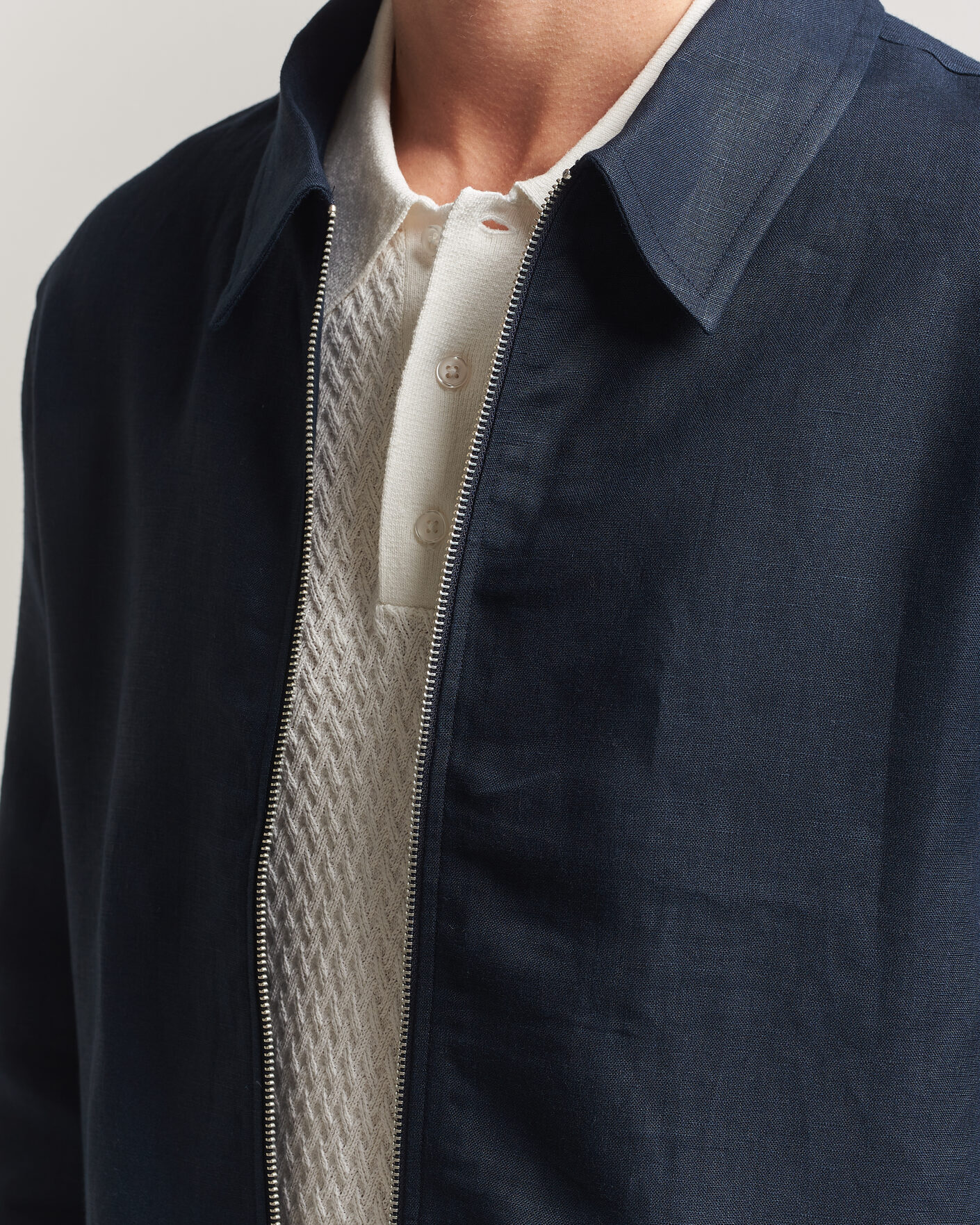 Heren | Overhemden | J.Lindeberg | Julius Drape Linen Overshirt Navy