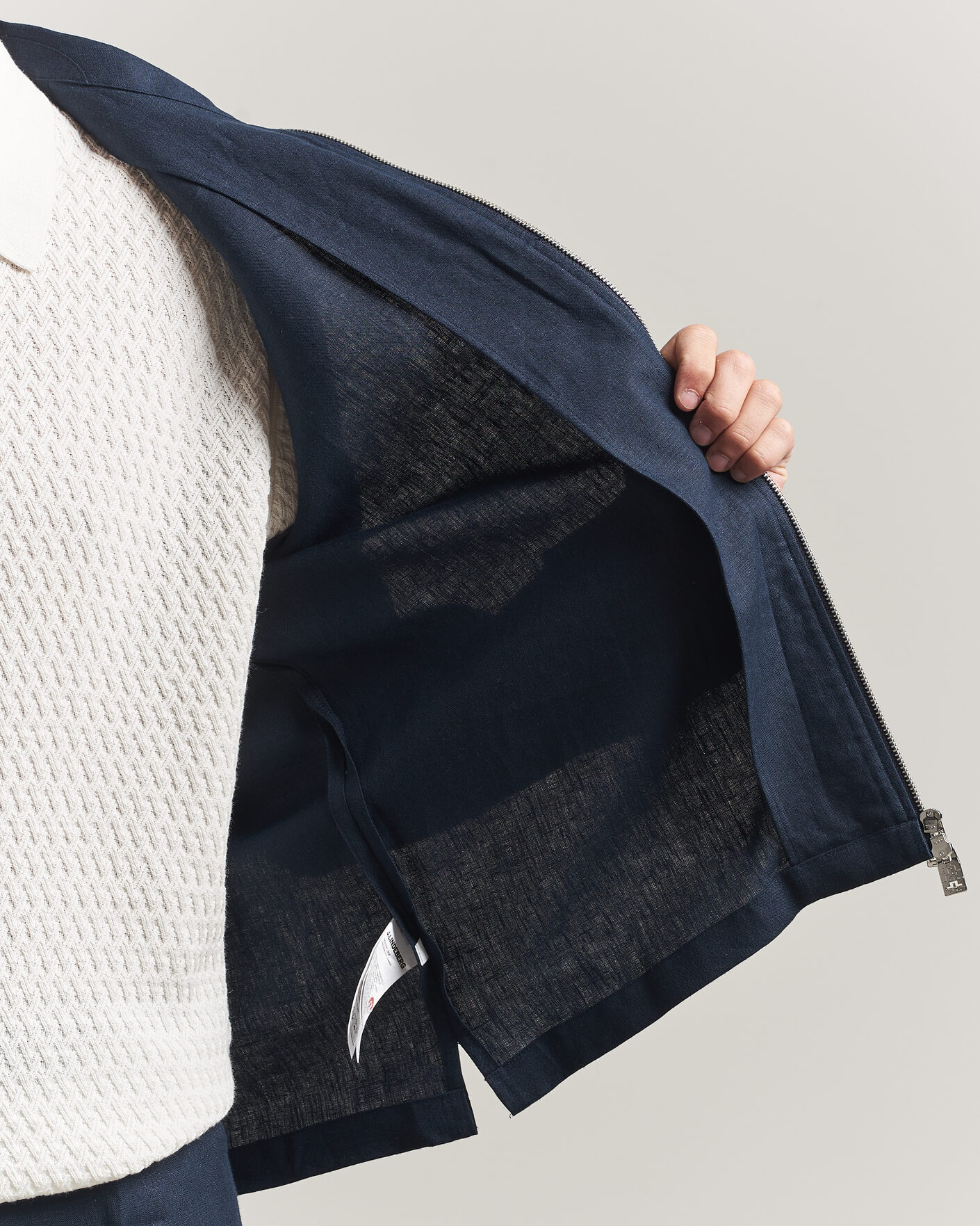 Heren | Overhemden | J.Lindeberg | Julius Drape Linen Overshirt Navy