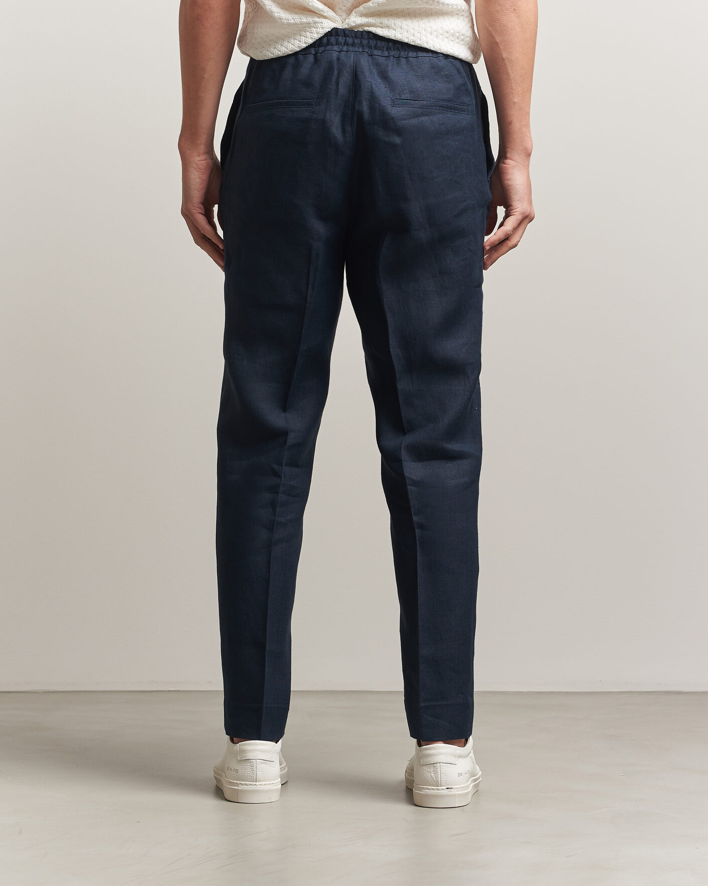 Heren | Broeken | J.Lindeberg | Soren Drape Linen Pants Navy