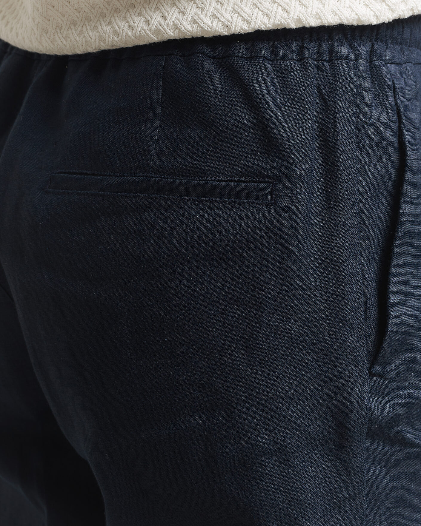 Heren | Broeken | J.Lindeberg | Soren Drape Linen Pants Navy