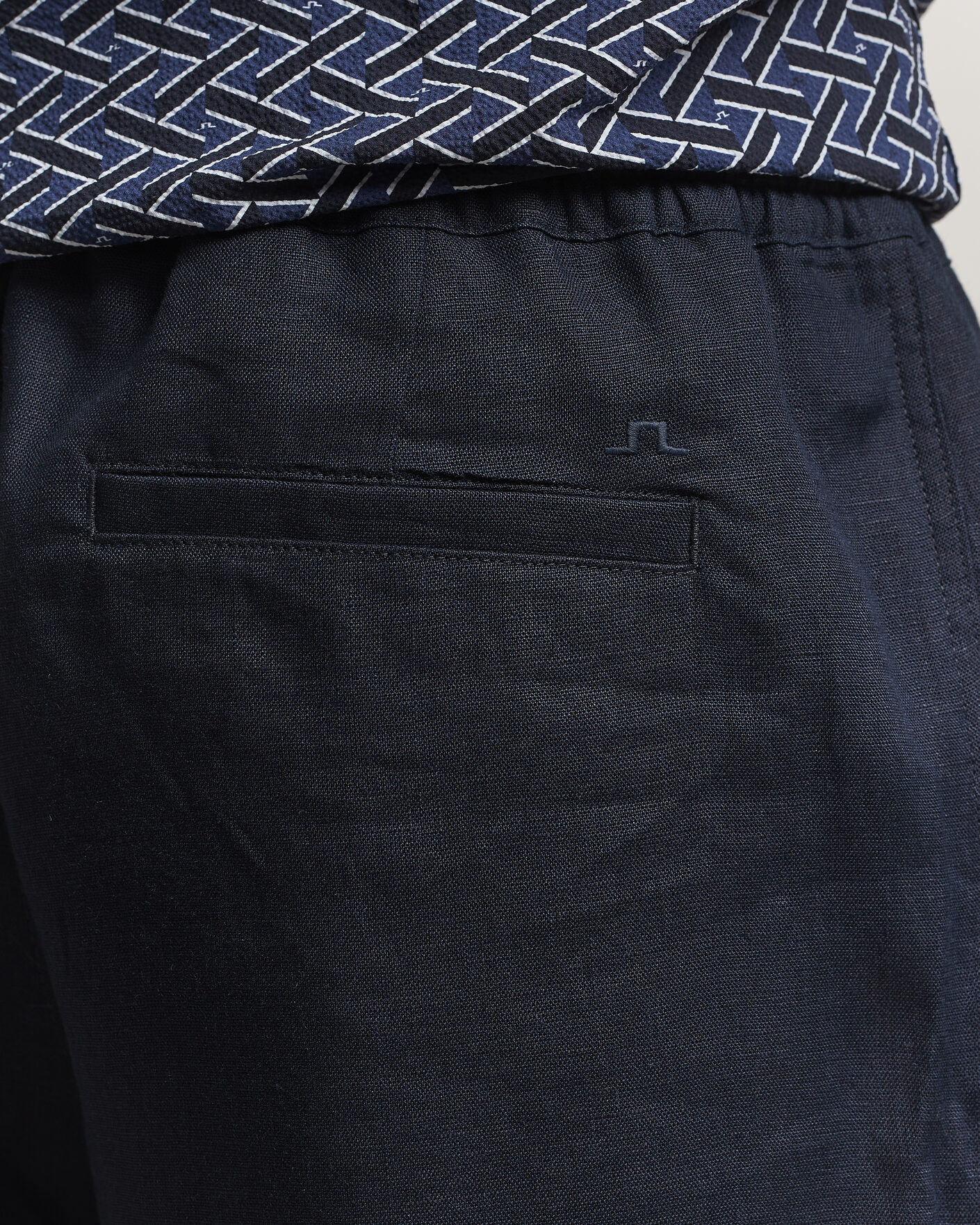 Heren | Korte broek | J.Lindeberg | Joff Linen Drawstring Shorts Navy