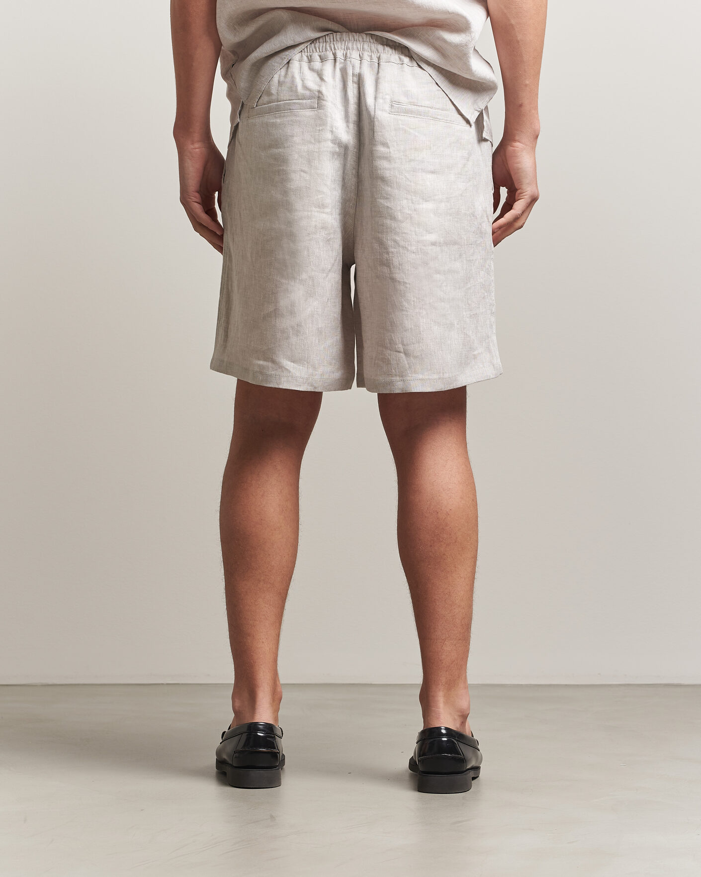 Heren | Korte broek | J.Lindeberg | Joff Linen Drawstring Shorts Moonbeam