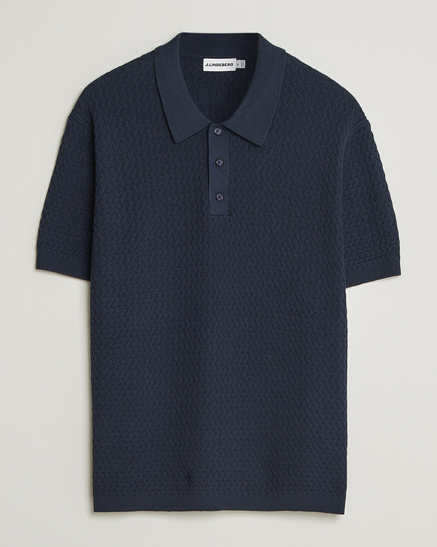 Heren | Polo's | J.Lindeberg | Jacques Structured Knitted Polo Navy