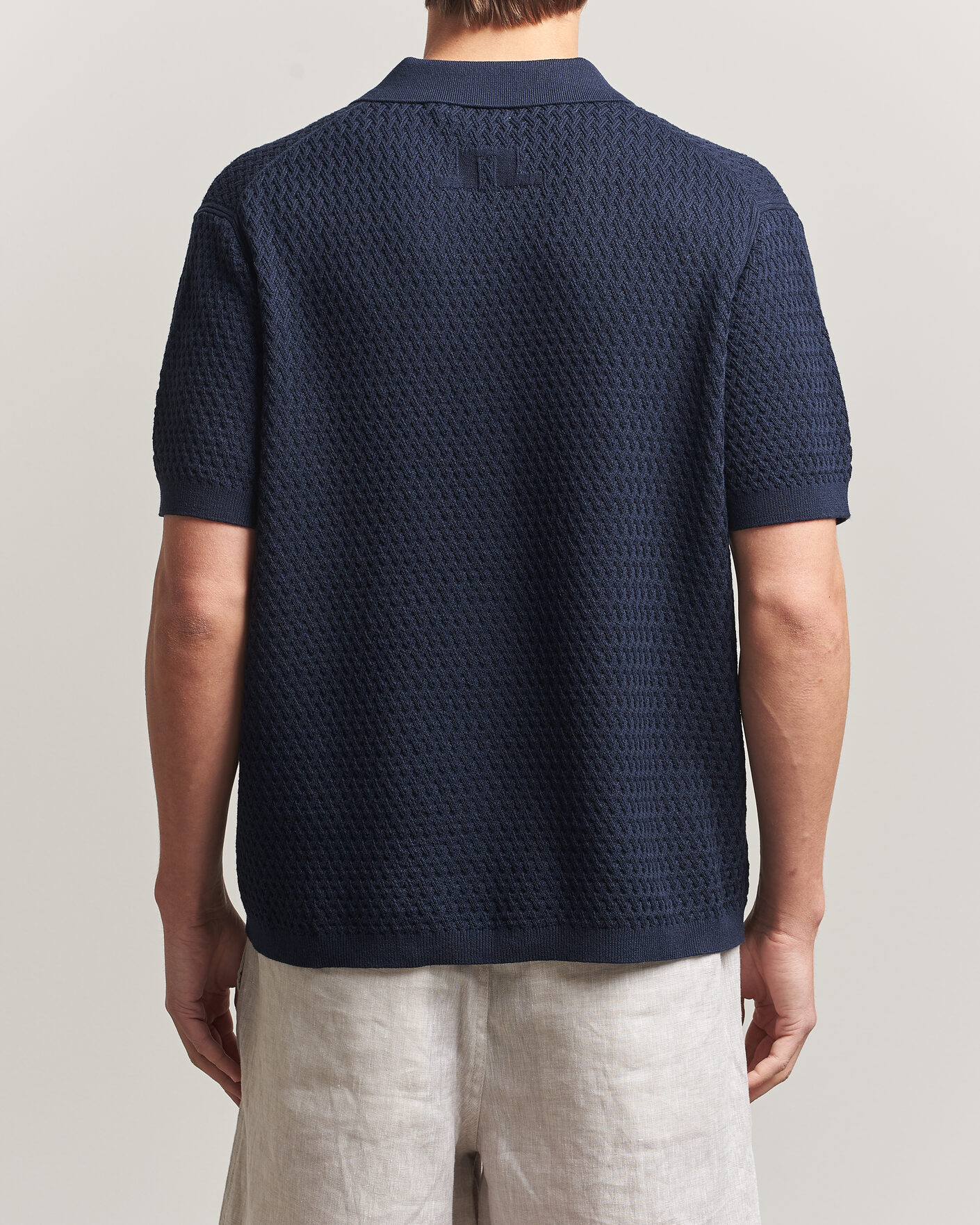 Heren | Polo's | J.Lindeberg | Jacques Structured Knitted Polo Navy