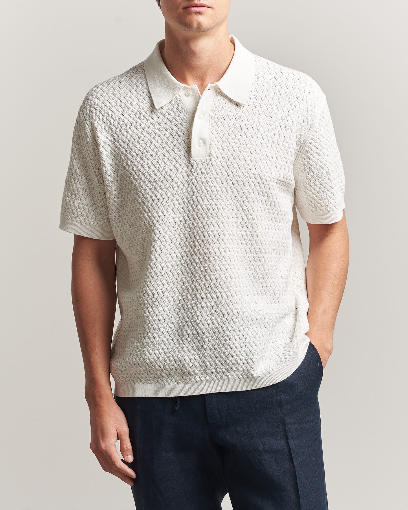 Heren | Polo's | J.Lindeberg | Jacques Structured Knitted Polo Tofu