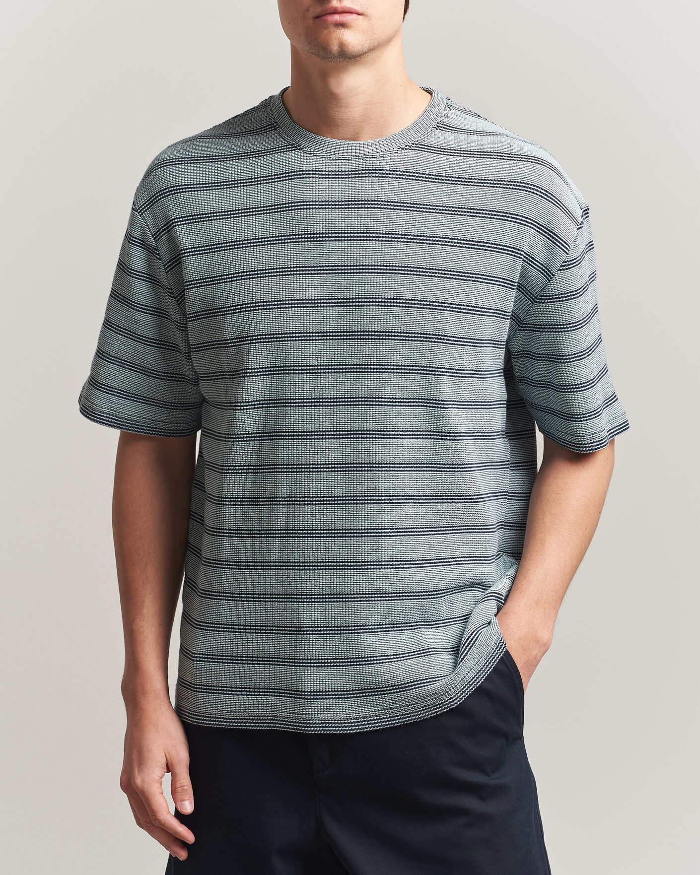 Heren | T-shirts | J.Lindeberg | Jose Jacquard T-Shirt Estate Blue
