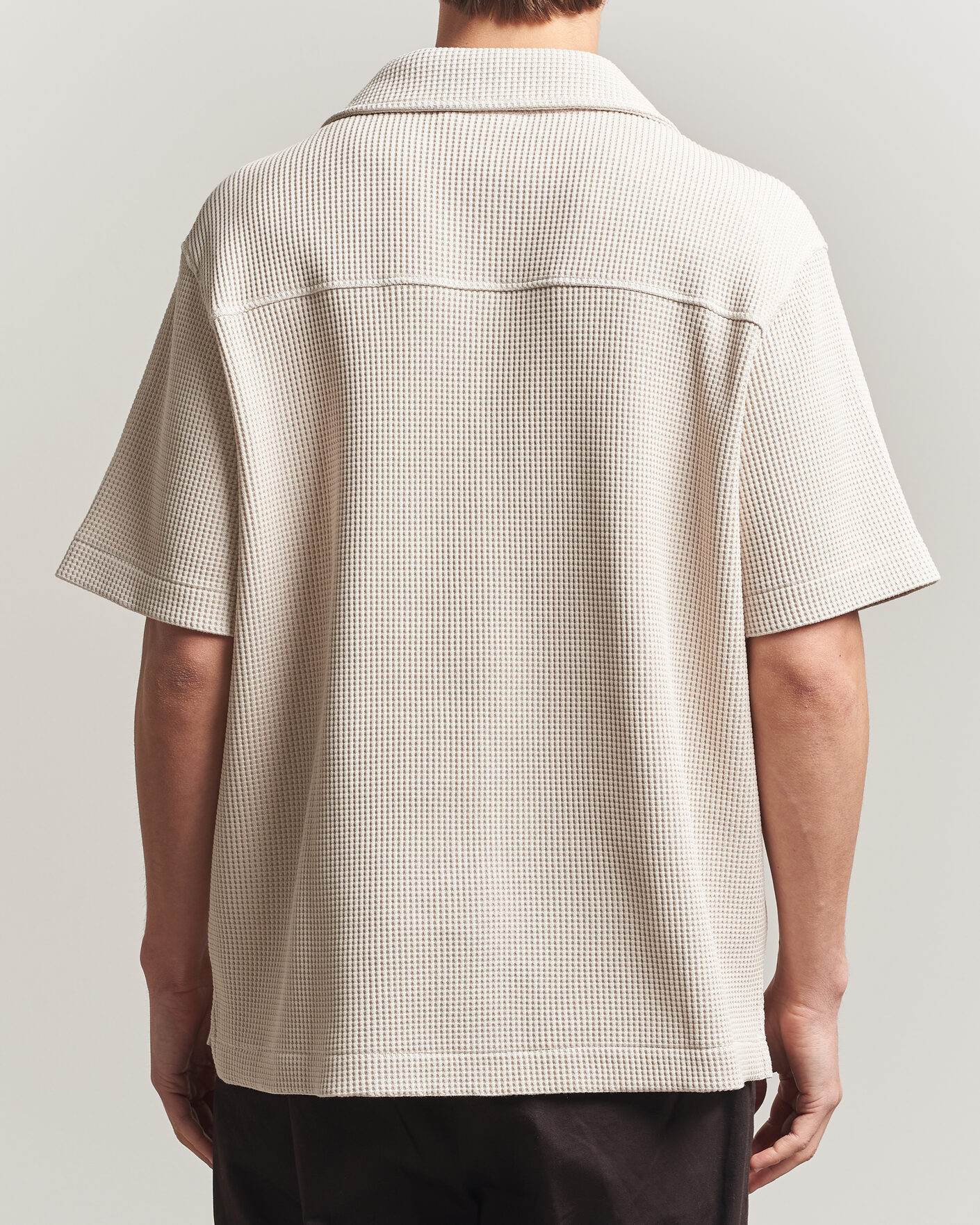 Heren | Overhemden | J.Lindeberg | Theron Waffle Resort Shirt Moonbeam