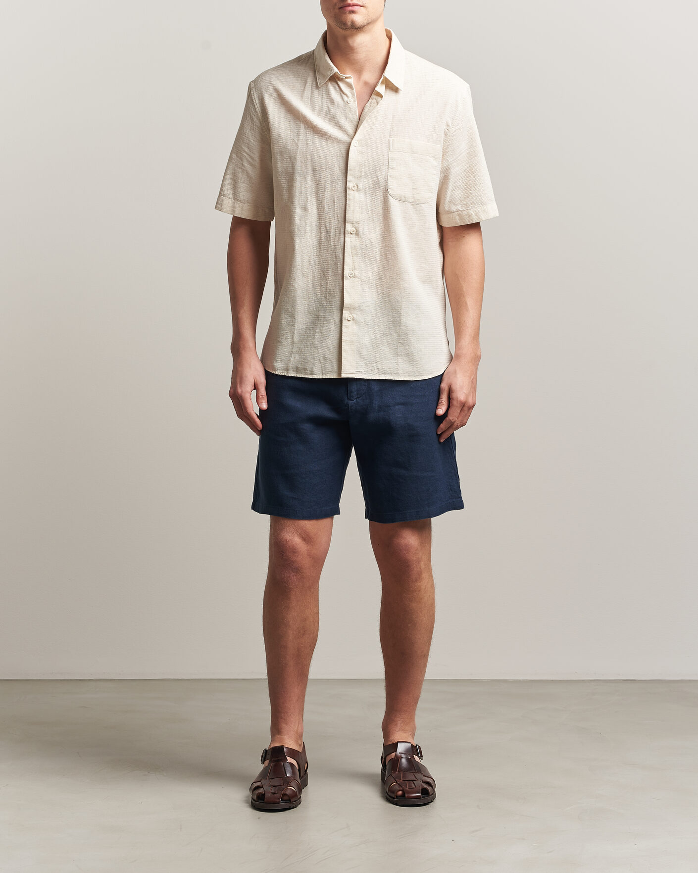 Heren | Korte broek | NN07 | Aden Linen Shorts Navy Blue