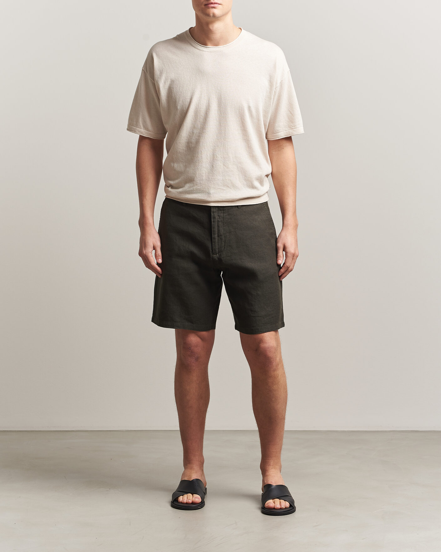 Heren | Korte broek | NN07 | Aden Linen Shorts Dark Army