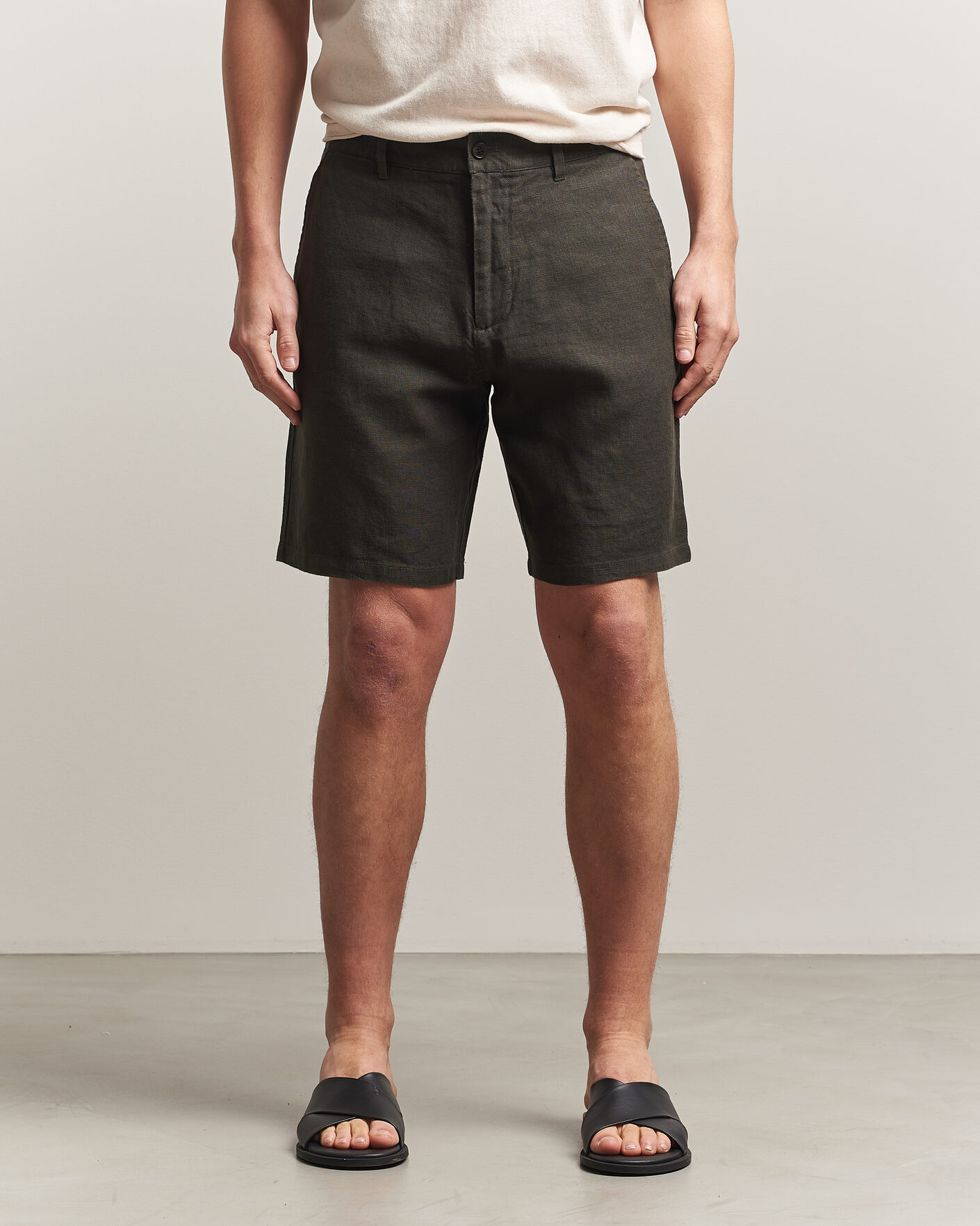 Heren | Korte broek | NN07 | Aden Linen Shorts Dark Army