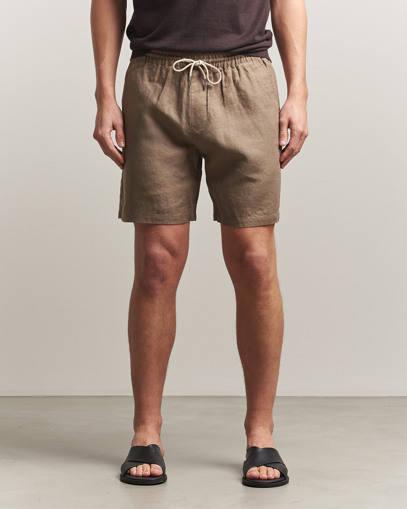 Heren | Korte broek | NN07 | Gregor Linen Drawstring Shorts Clay Mirage