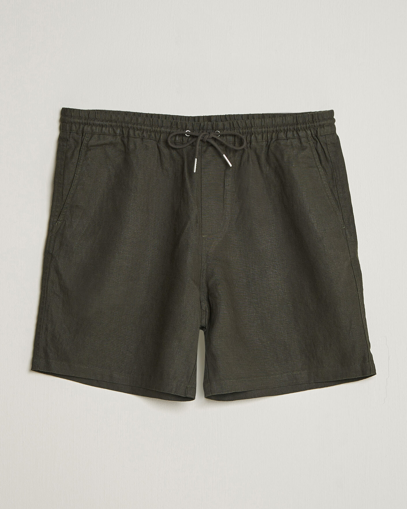 Heren | Korte broek | NN07 | Gregor Linen Drawstring Shorts Dark Army