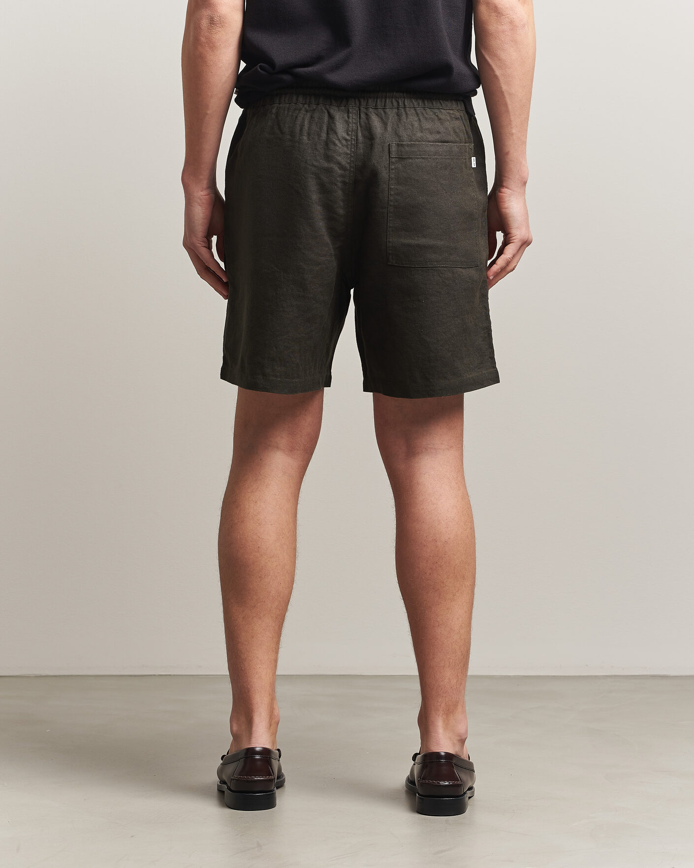 Heren | Korte broek | NN07 | Gregor Linen Drawstring Shorts Dark Army