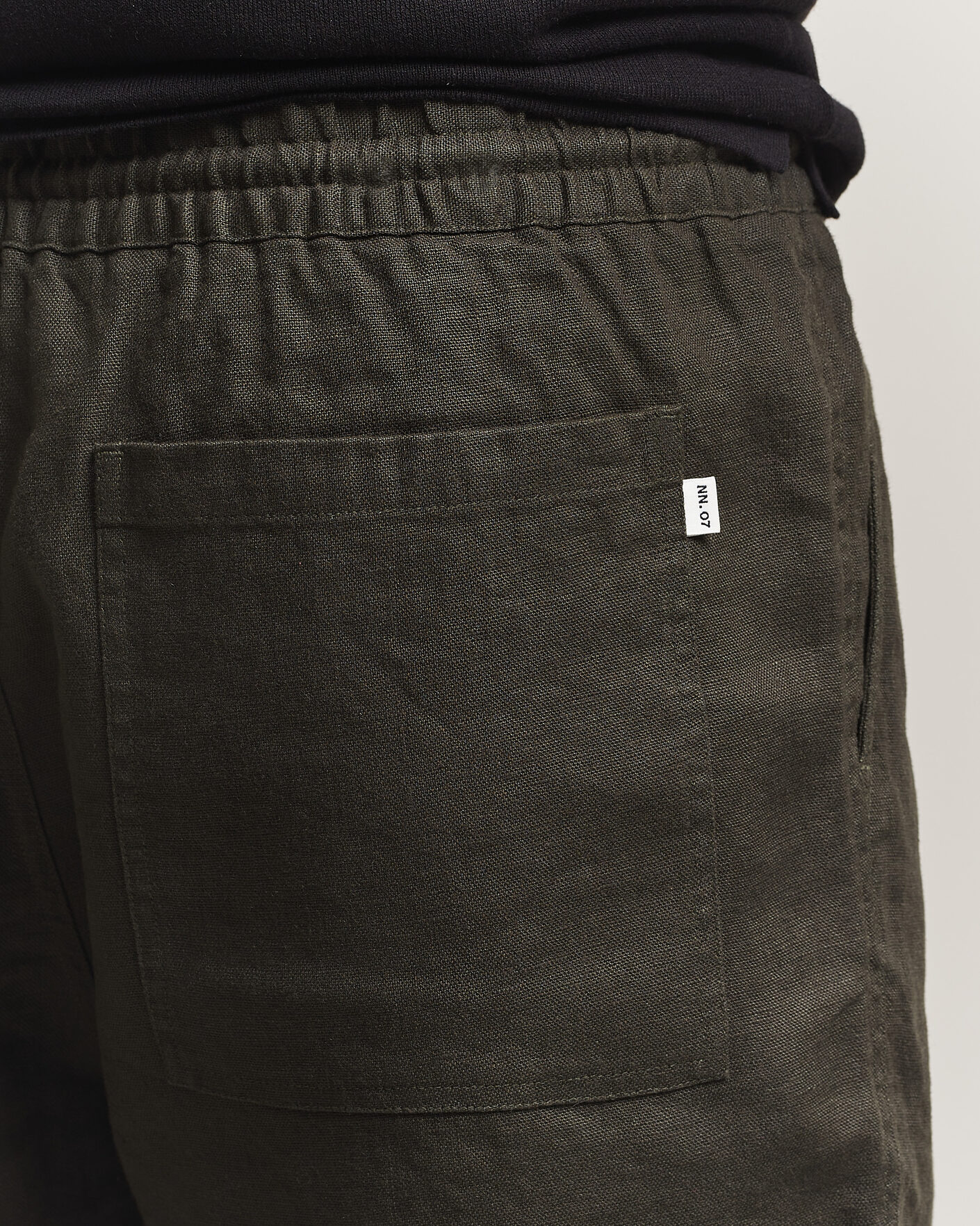 Heren | Korte broek | NN07 | Gregor Linen Drawstring Shorts Dark Army