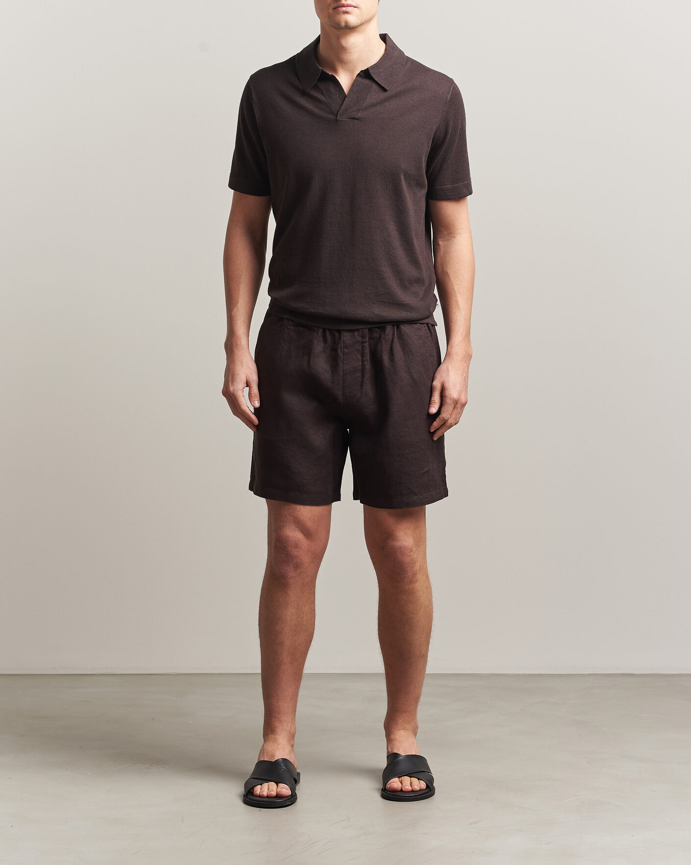 Heren | Korte broek | NN07 | Gregor Linen Drawstring Shorts Dusky Port