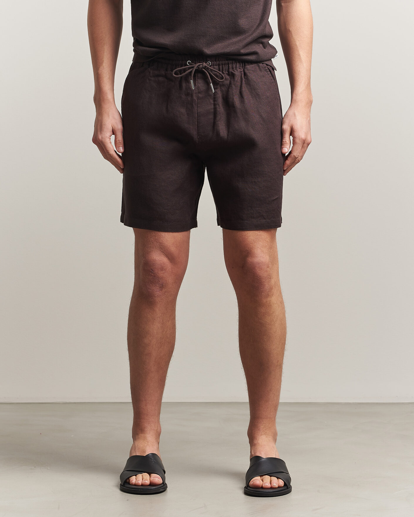 Heren | Korte broek | NN07 | Gregor Linen Drawstring Shorts Dusky Port